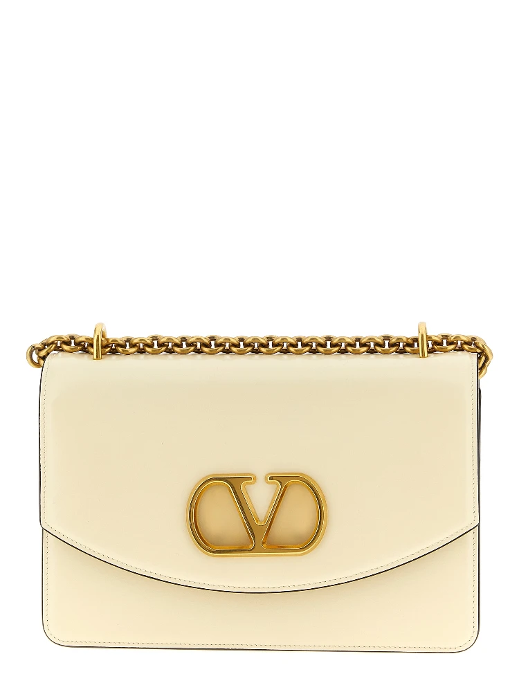 White Calfskin Shoulder Bag