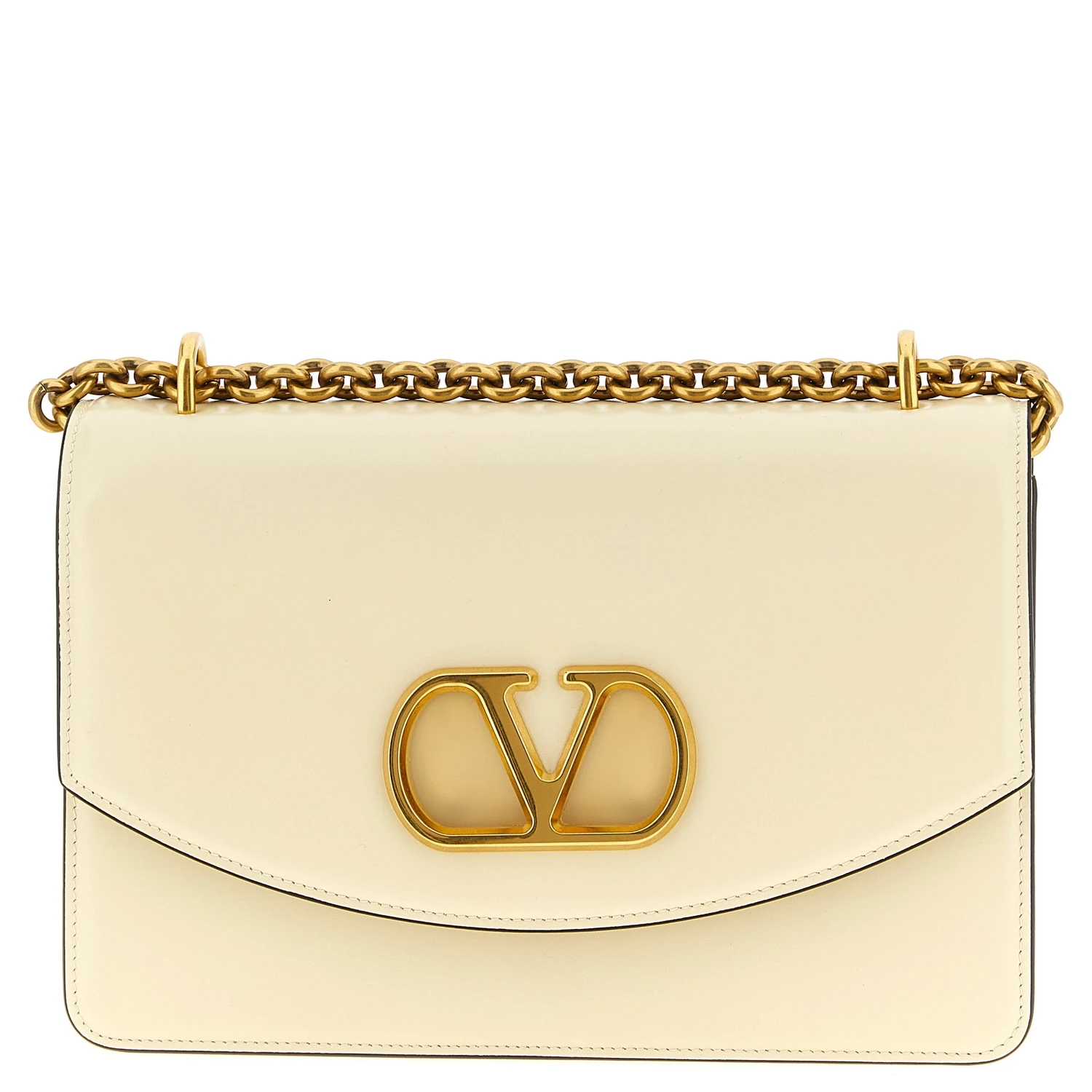 White Calfskin Shoulder Bag