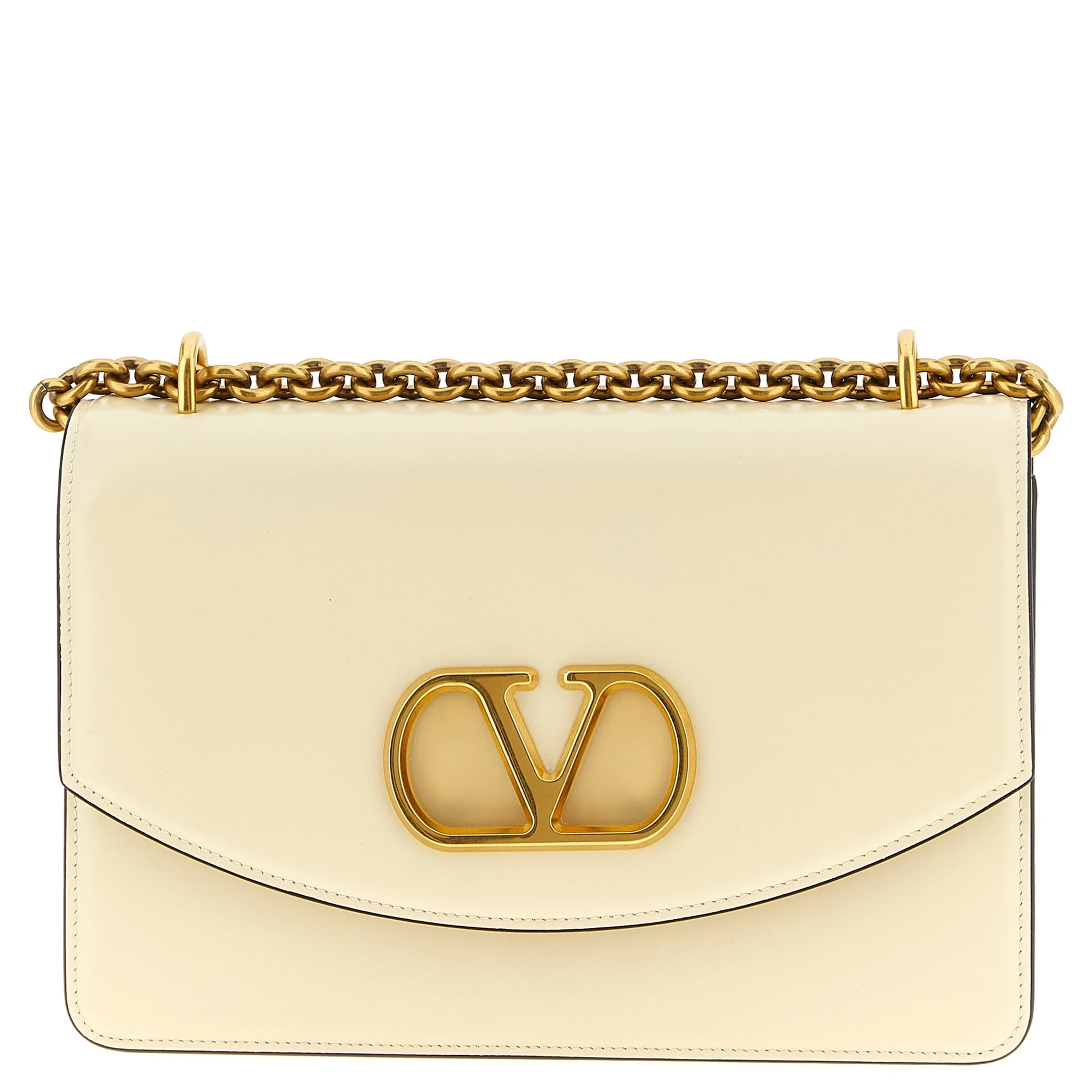 White Calfskin Shoulder Bag
