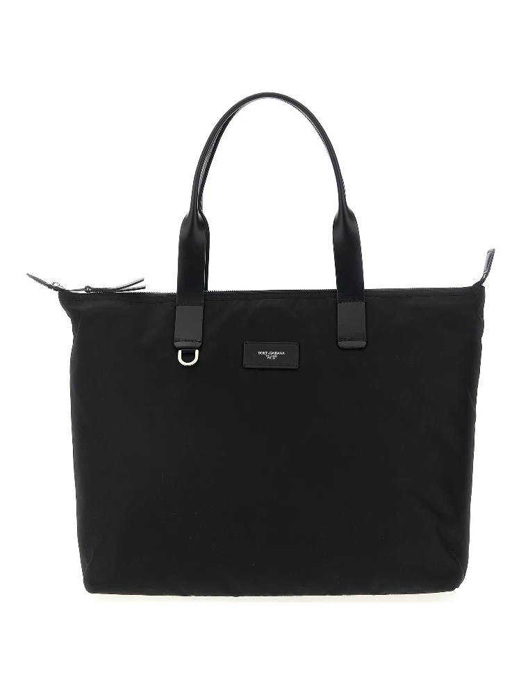 Black Polyamide Tote Bag