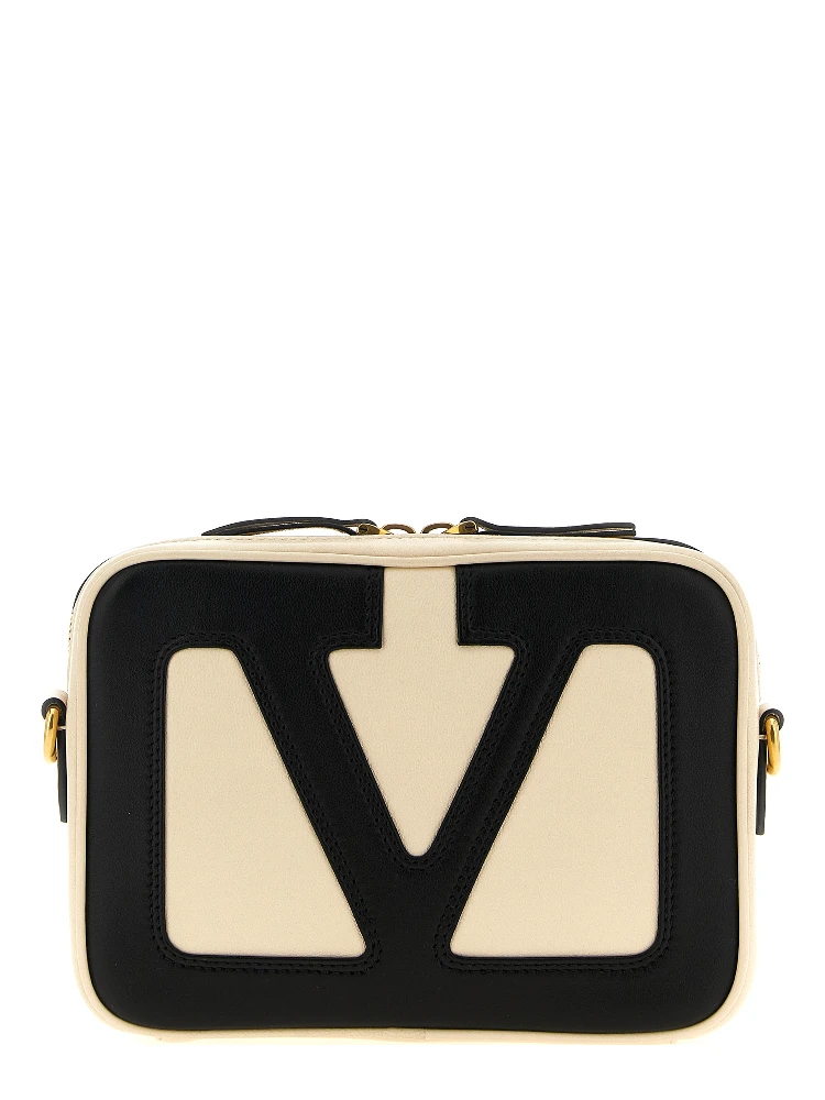 Bicolor Lamb Leather Crossbody Bag