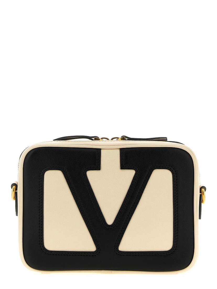 Bicolor Lamb Leather Crossbody Bag