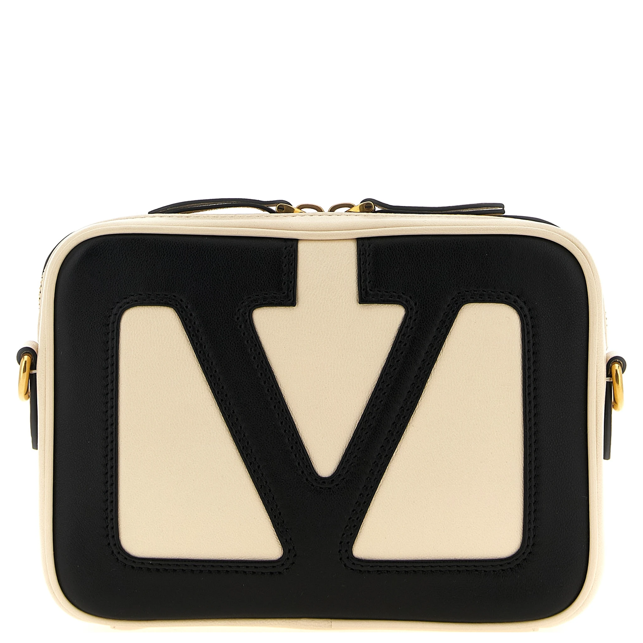 Bicolor Lamb Leather Crossbody Bag