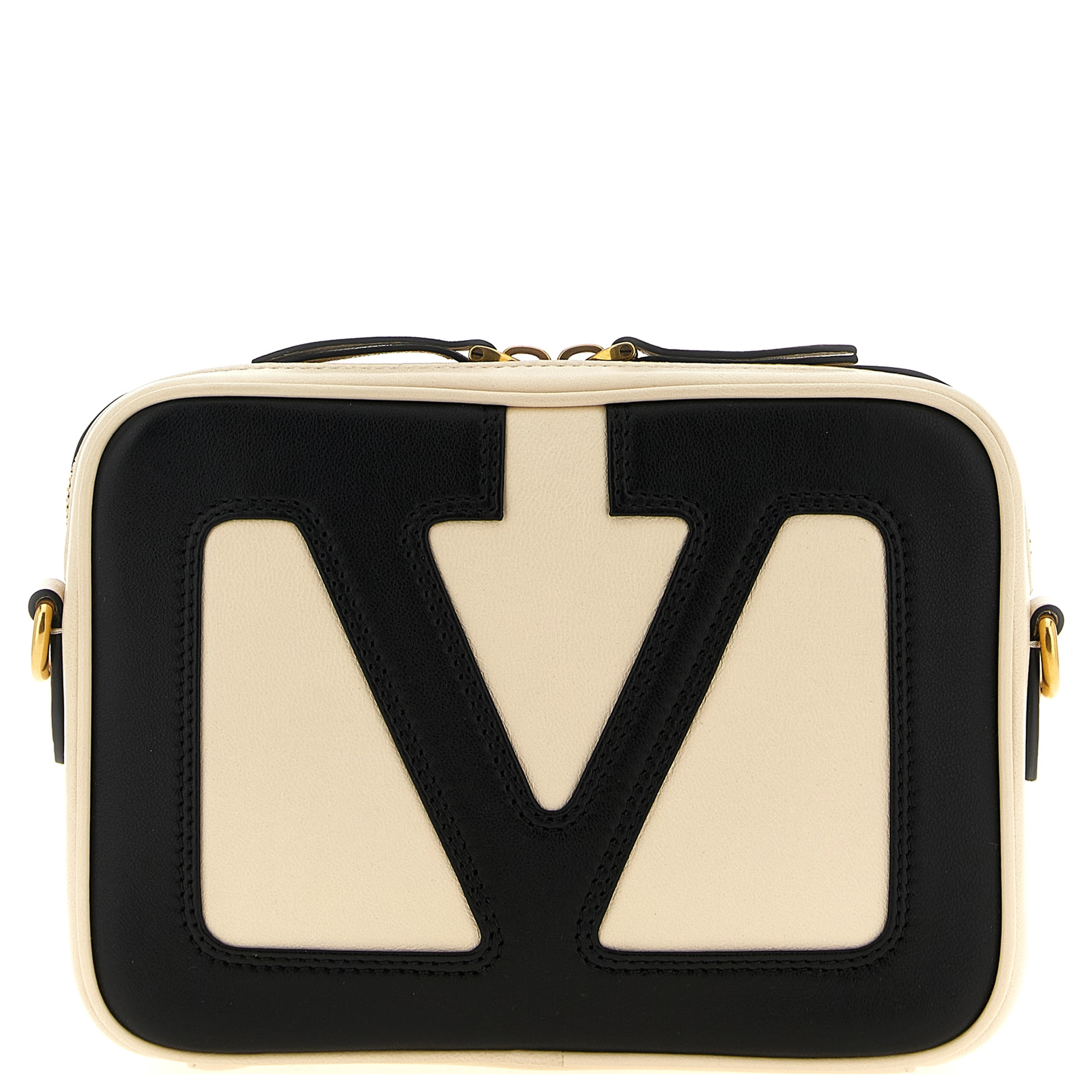 Bicolor Lamb Leather Crossbody Bag