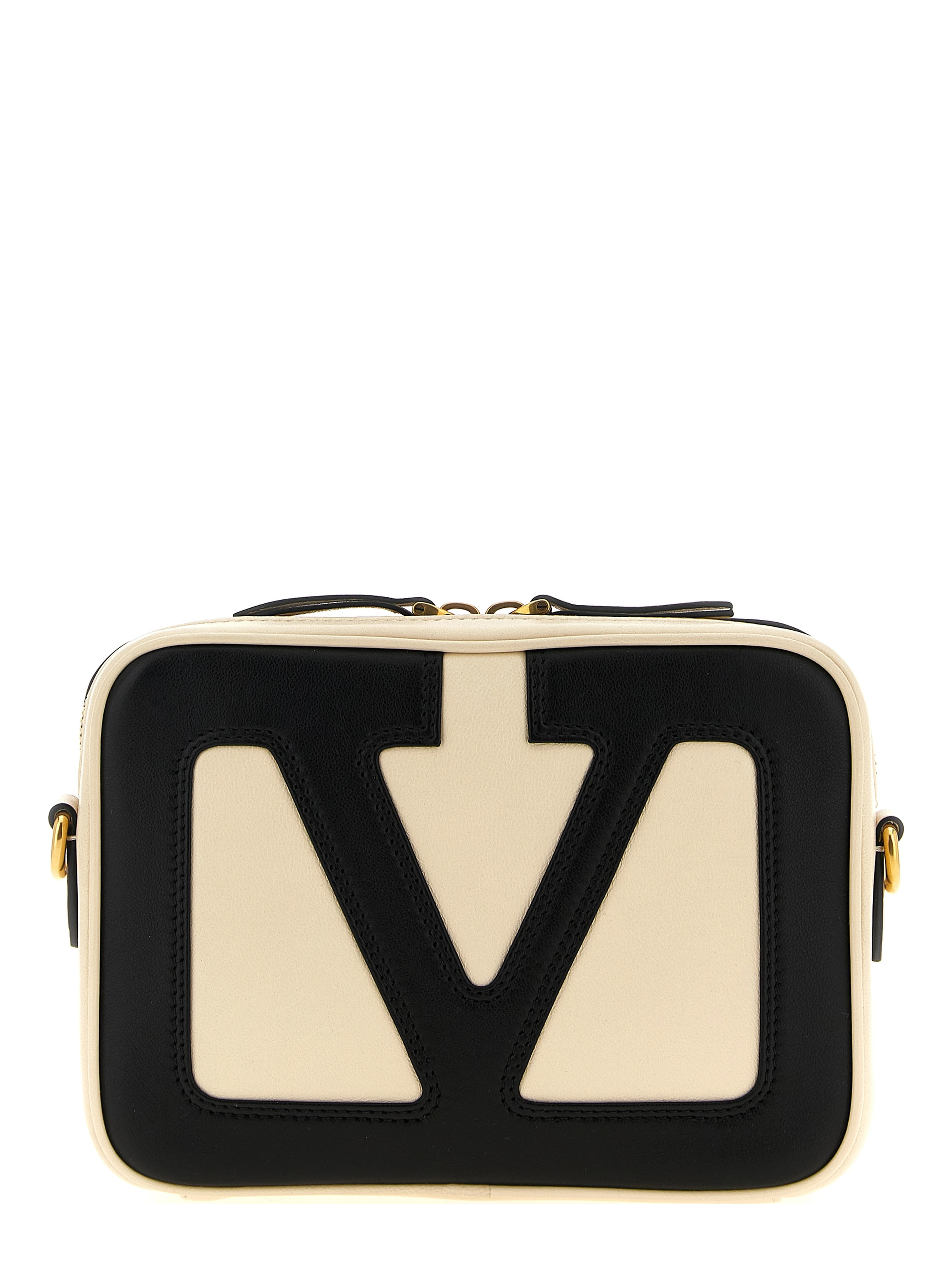 Bicolor Lamb Leather Crossbody Bag