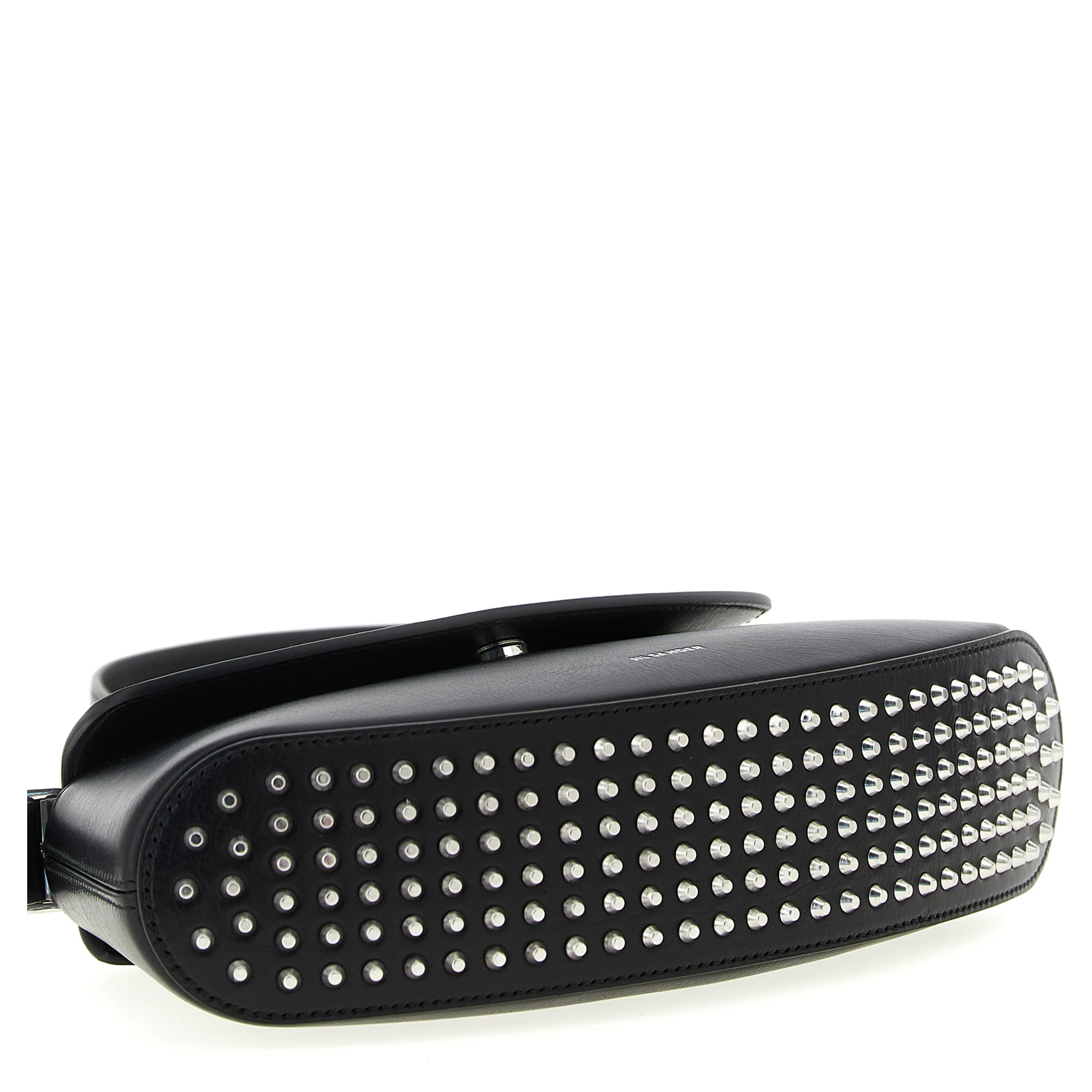Black Bovine Leather Crossbody Bag