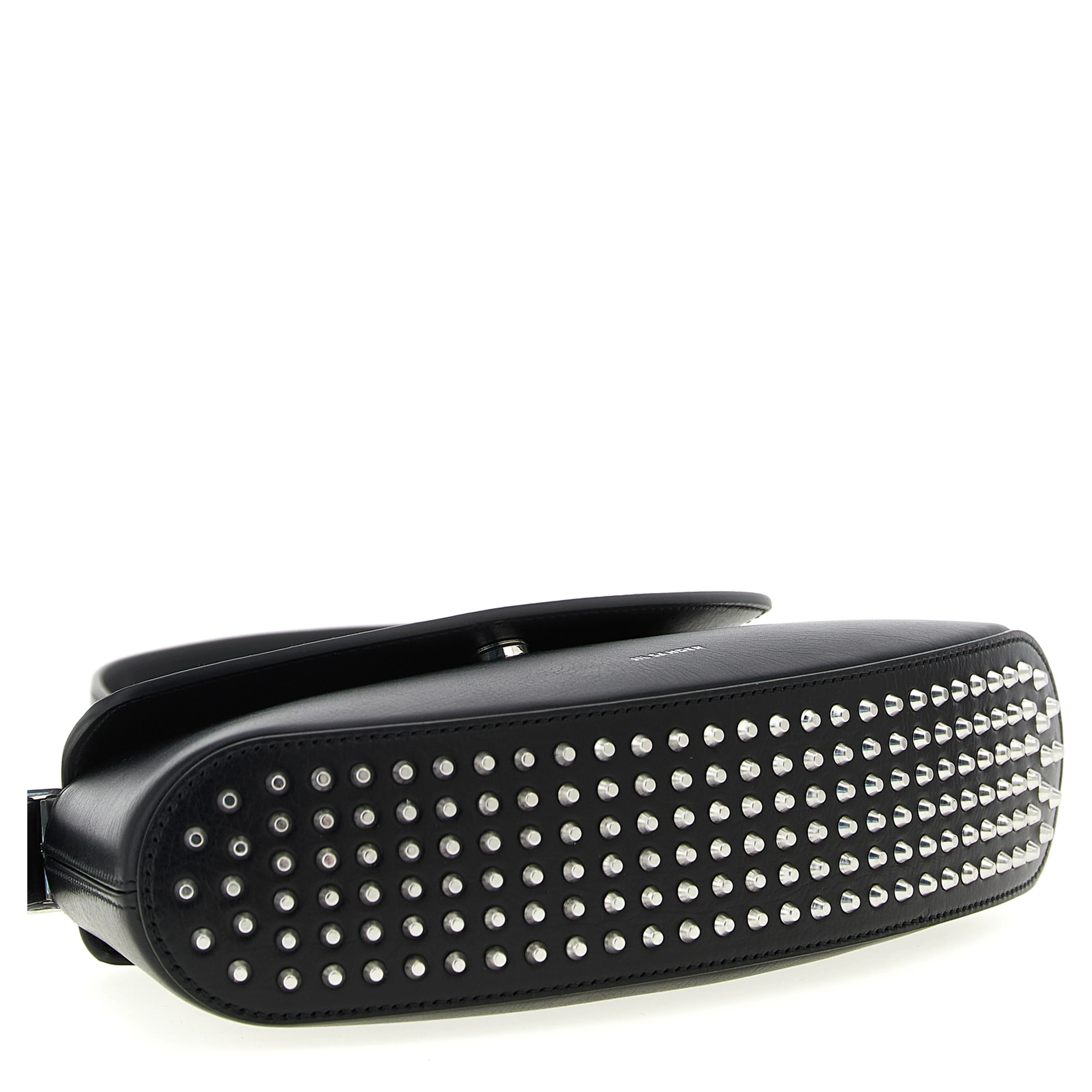 Black Bovine Leather Crossbody Bag