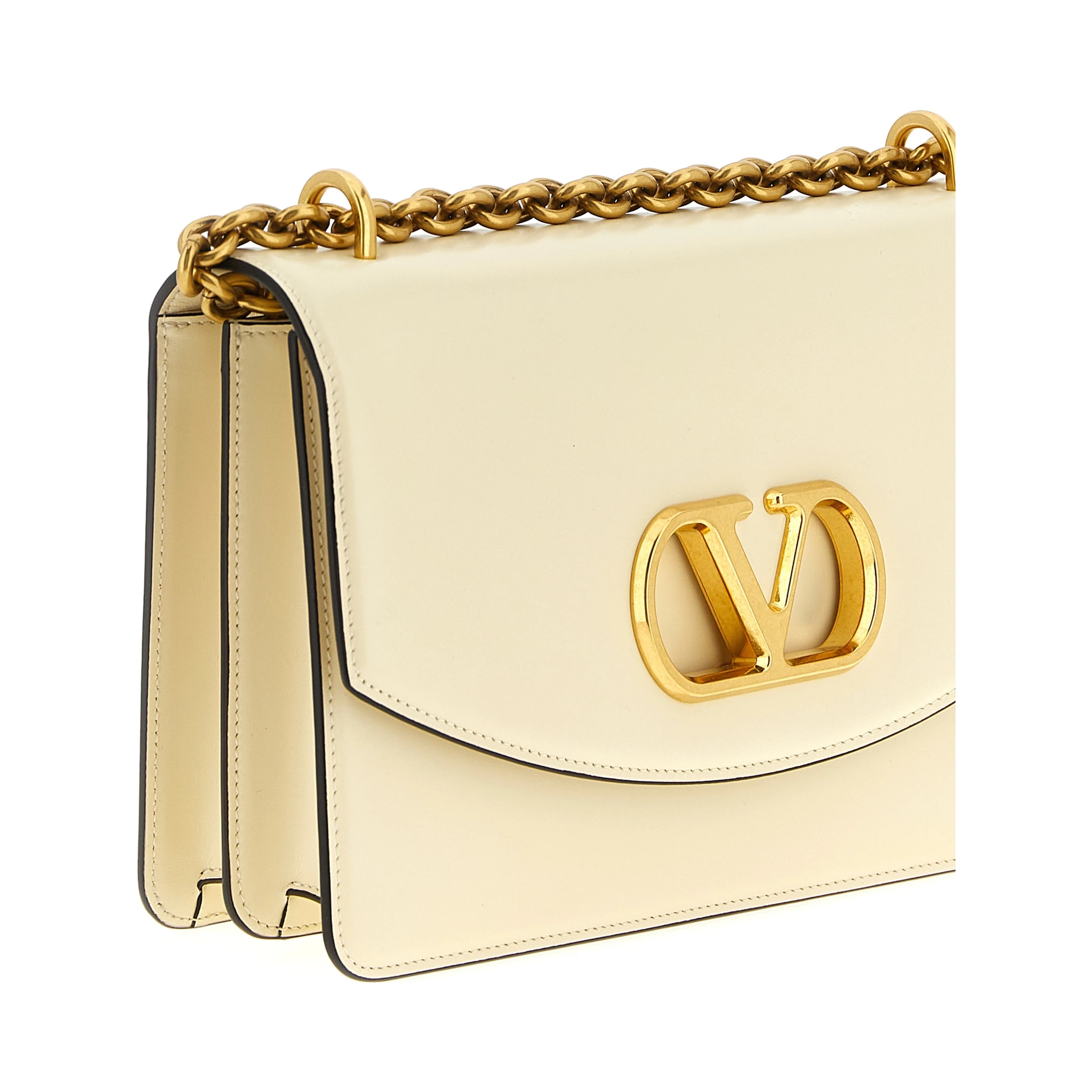 White Calfskin Shoulder Bag
