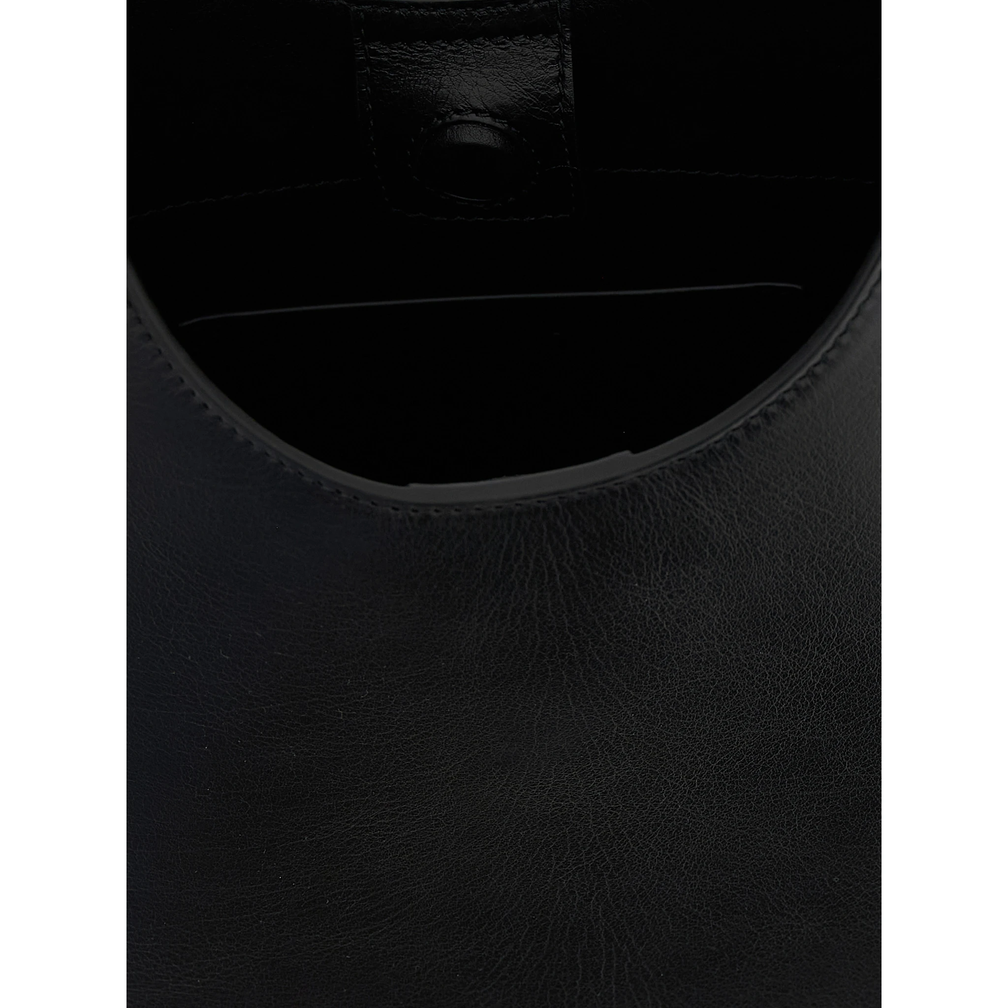 Black Bovine Leather Shoulder Bag