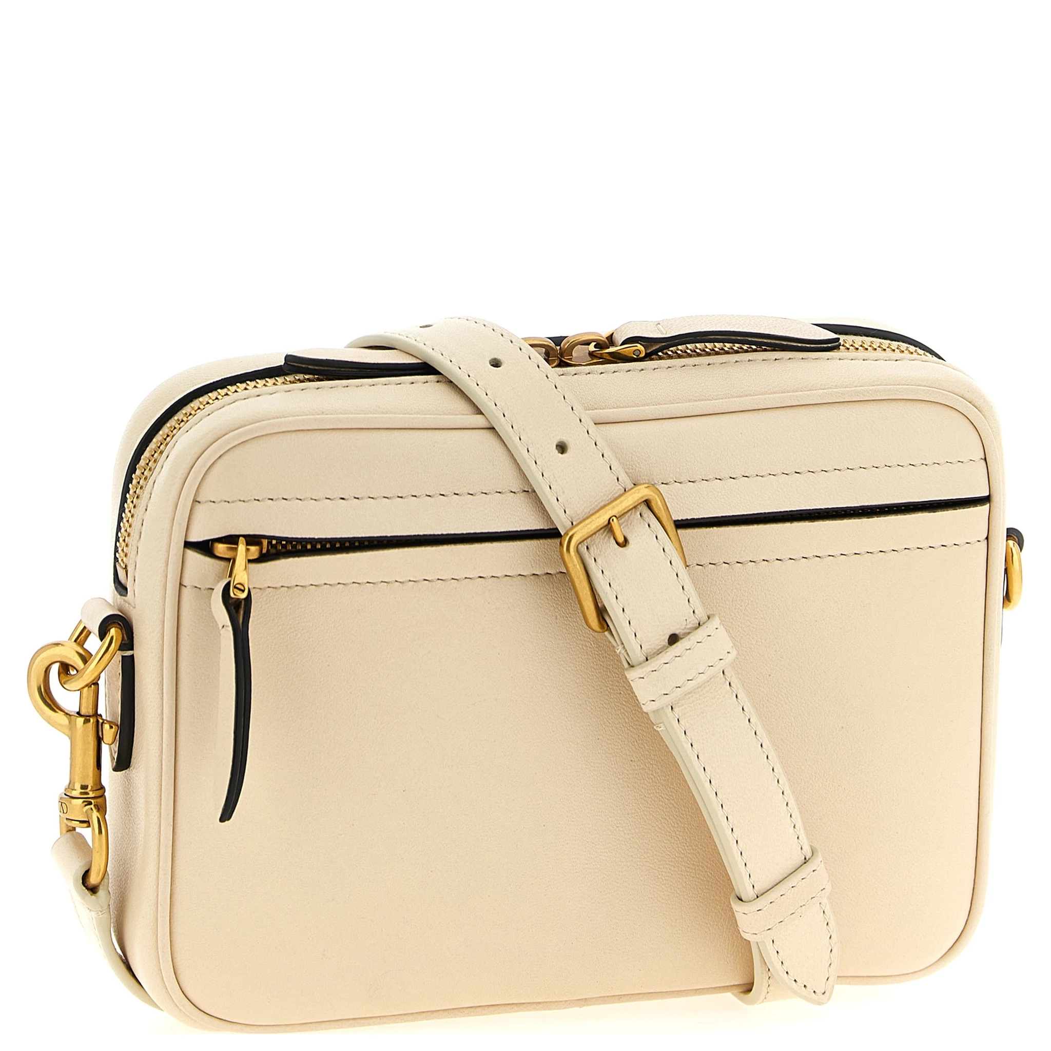 Bicolor Lamb Leather Crossbody Bag