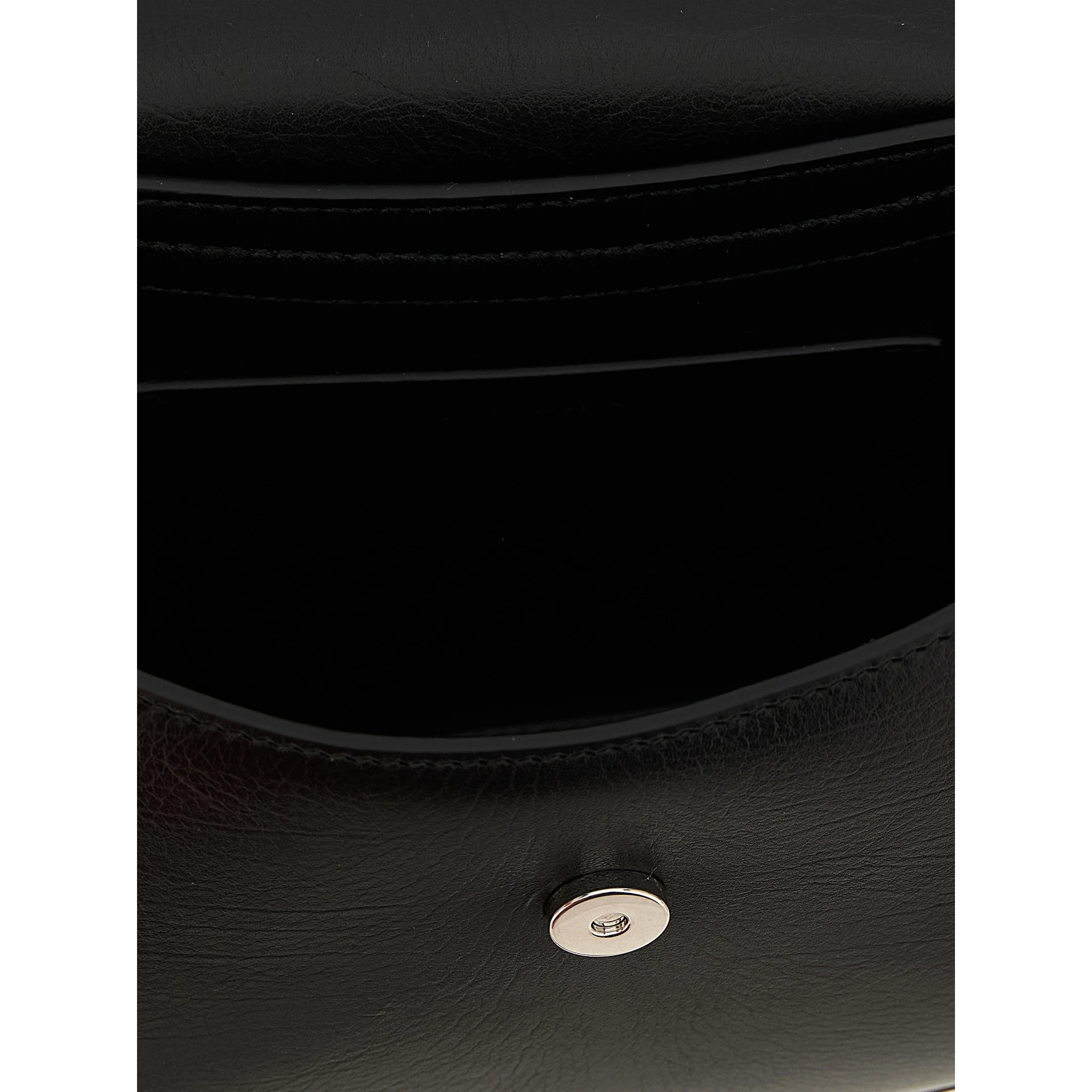 Black Bovine Leather Crossbody Bag