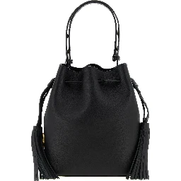Black Calfskin Shoulder Bag