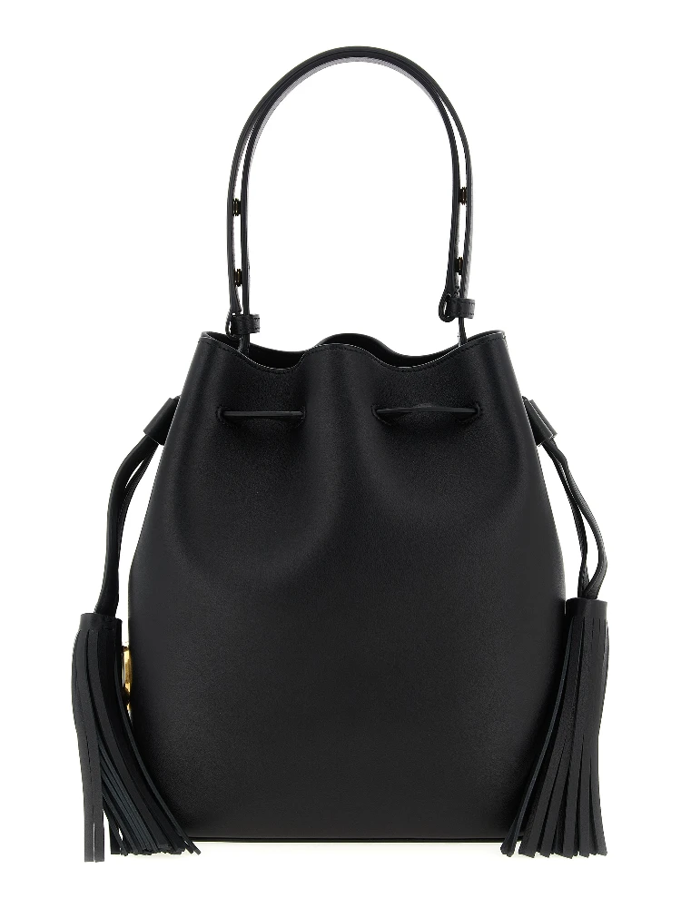 Black Calfskin Shoulder Bag