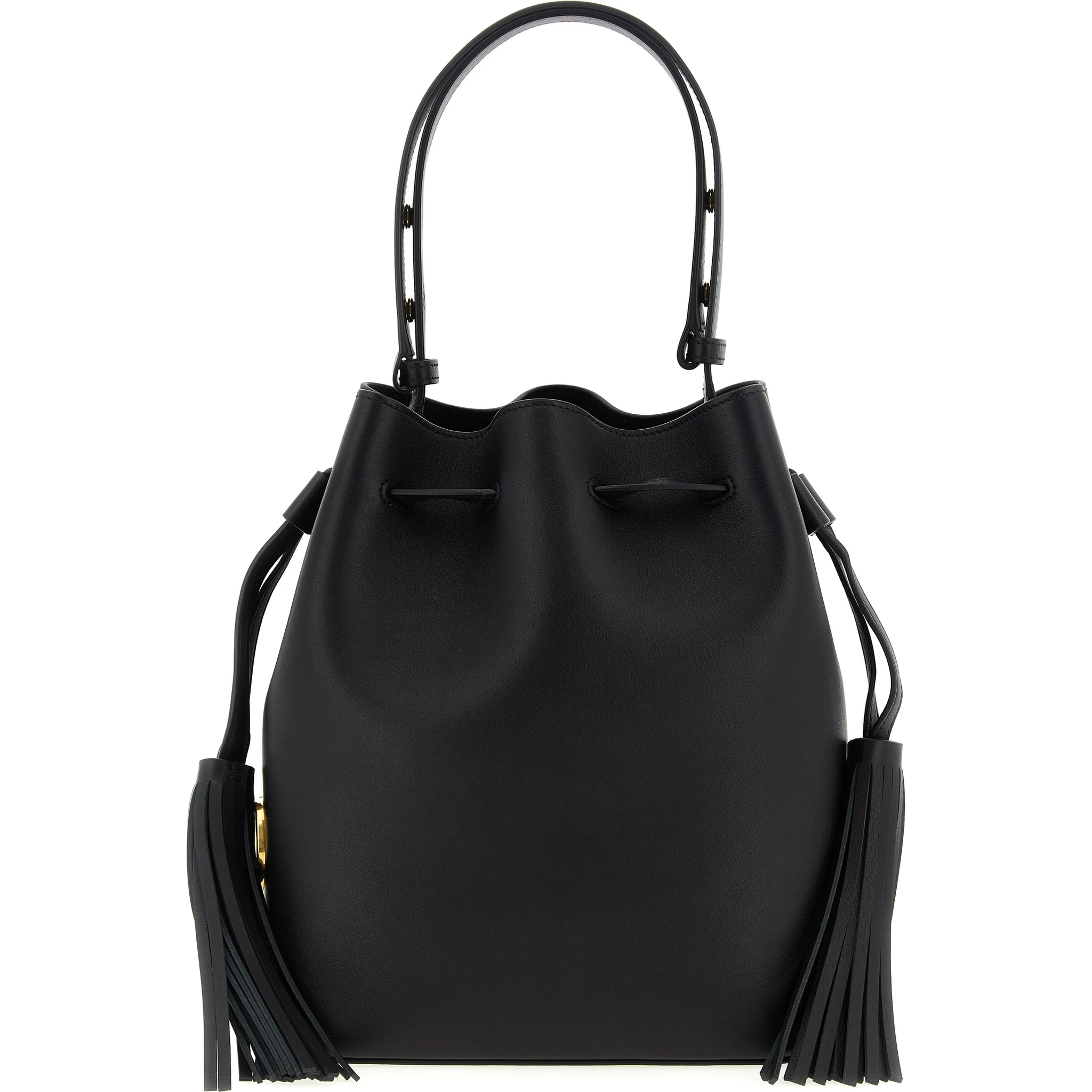 Black Calfskin Shoulder Bag