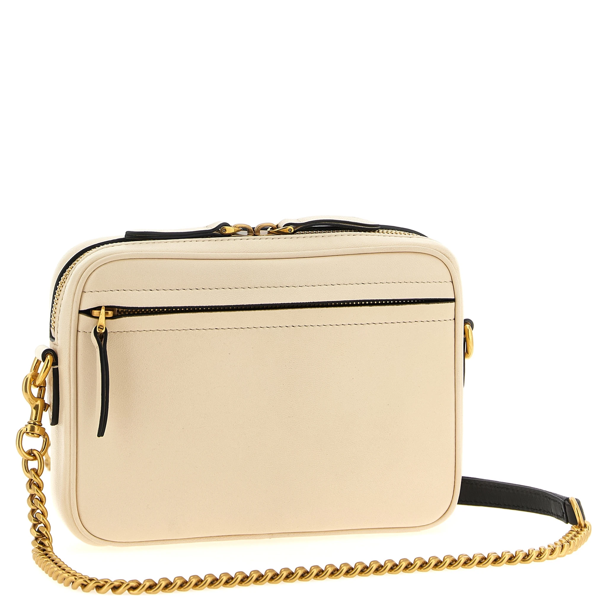 Bicolor Lamb Leather Crossbody Bag