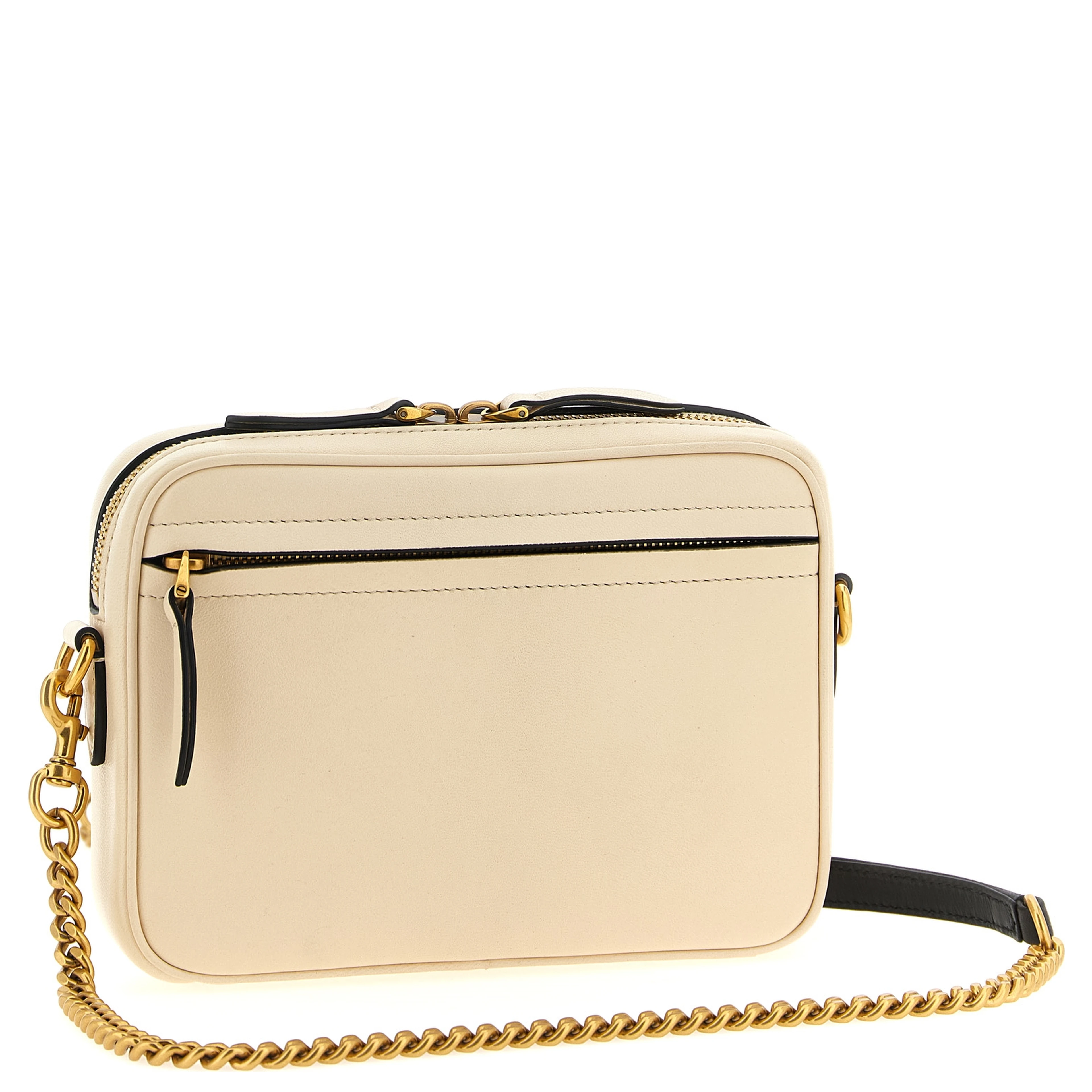 Bicolor Lamb Leather Crossbody Bag