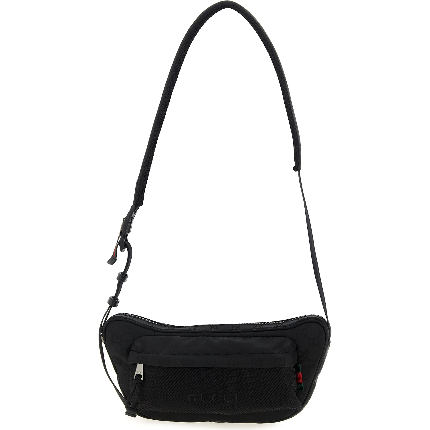 Black Polyester Crossbody Bag