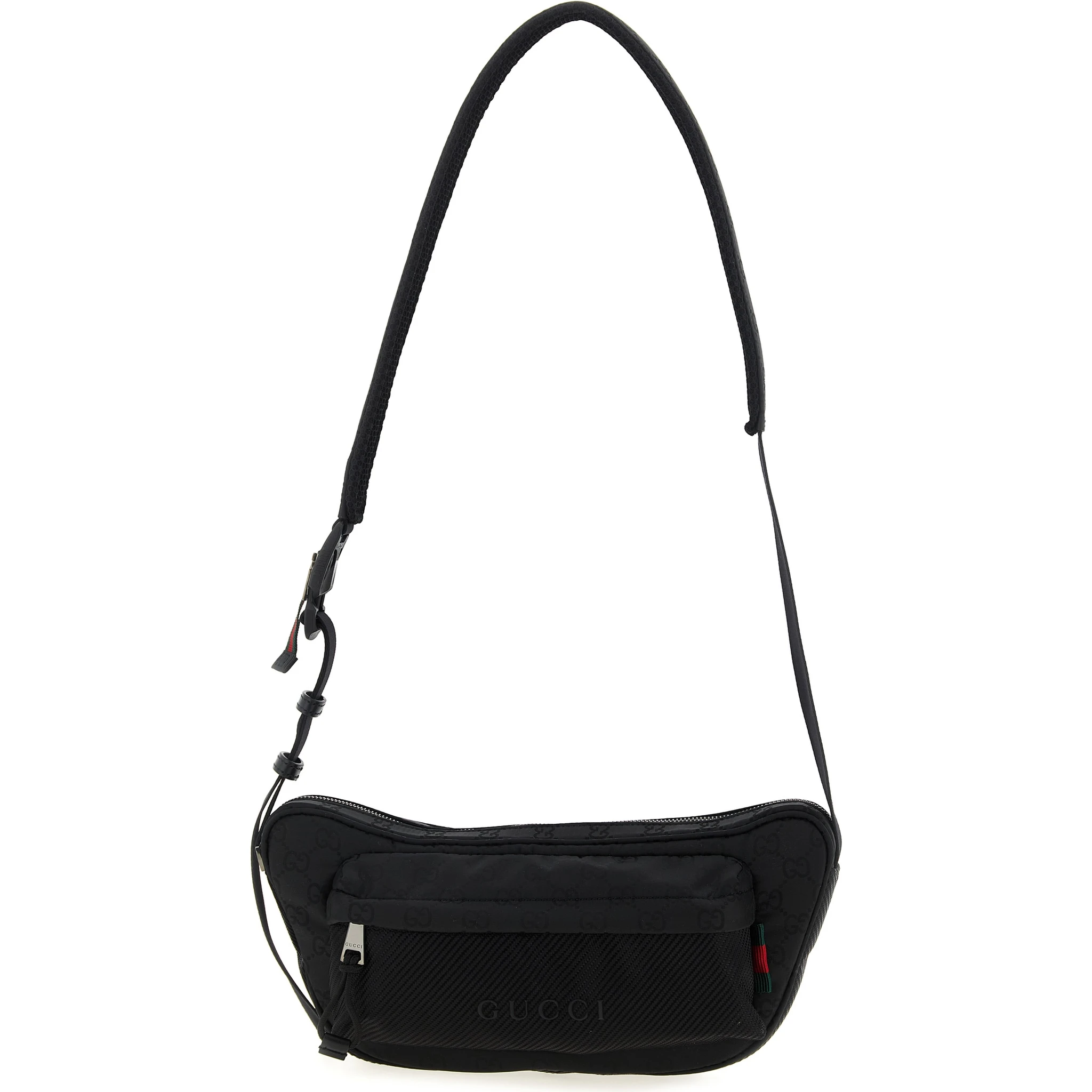 Black Polyester Crossbody Bag
