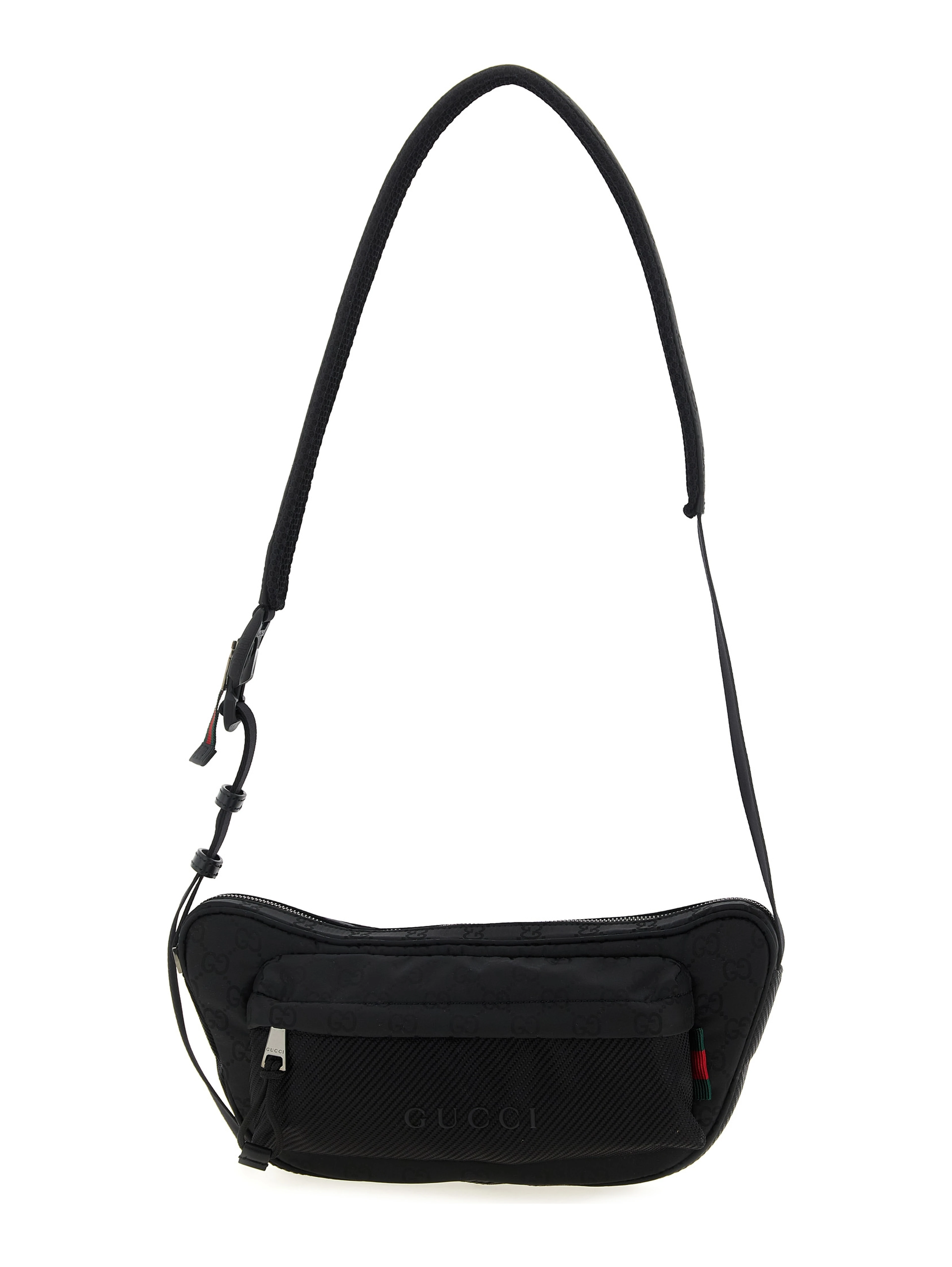 Black Polyester Crossbody Bag