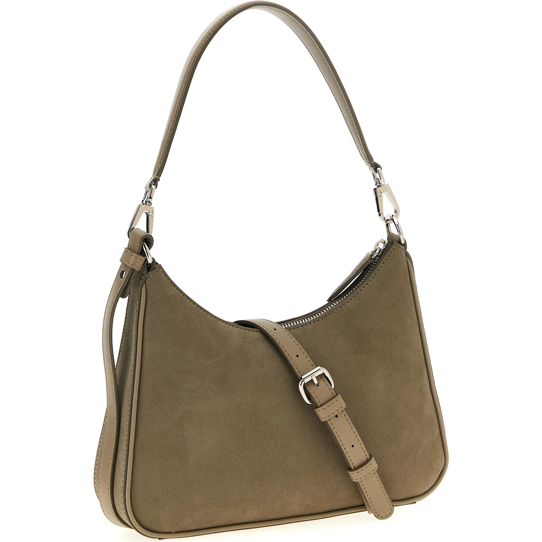Gray Polyamide Shoulder Bag