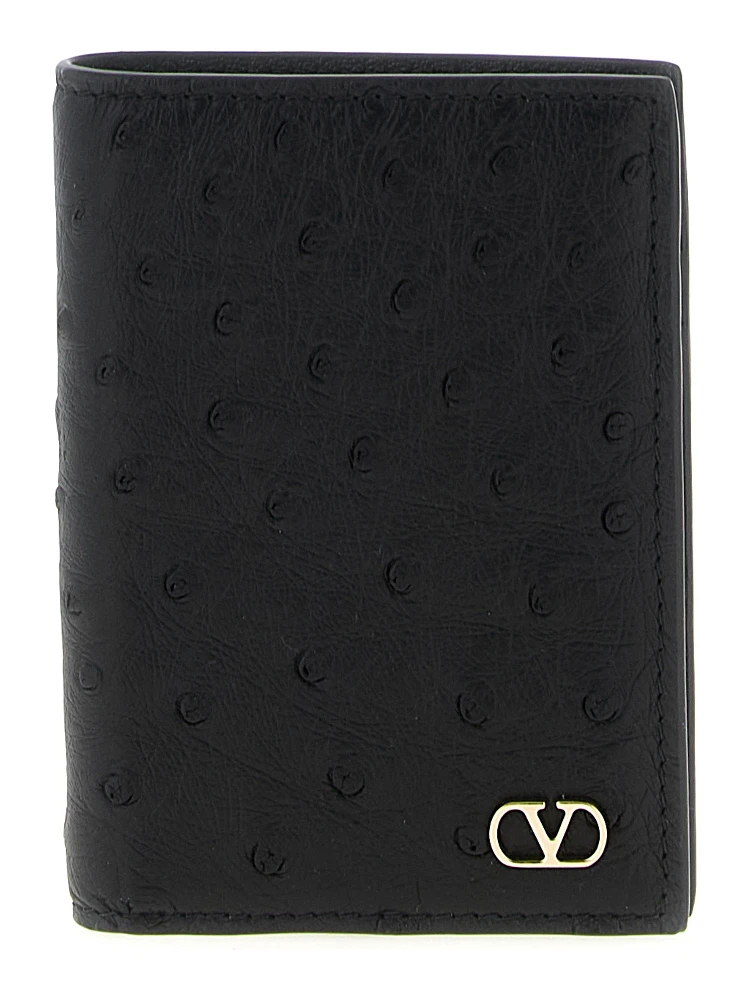 Black Ostrich Skin Cardholder