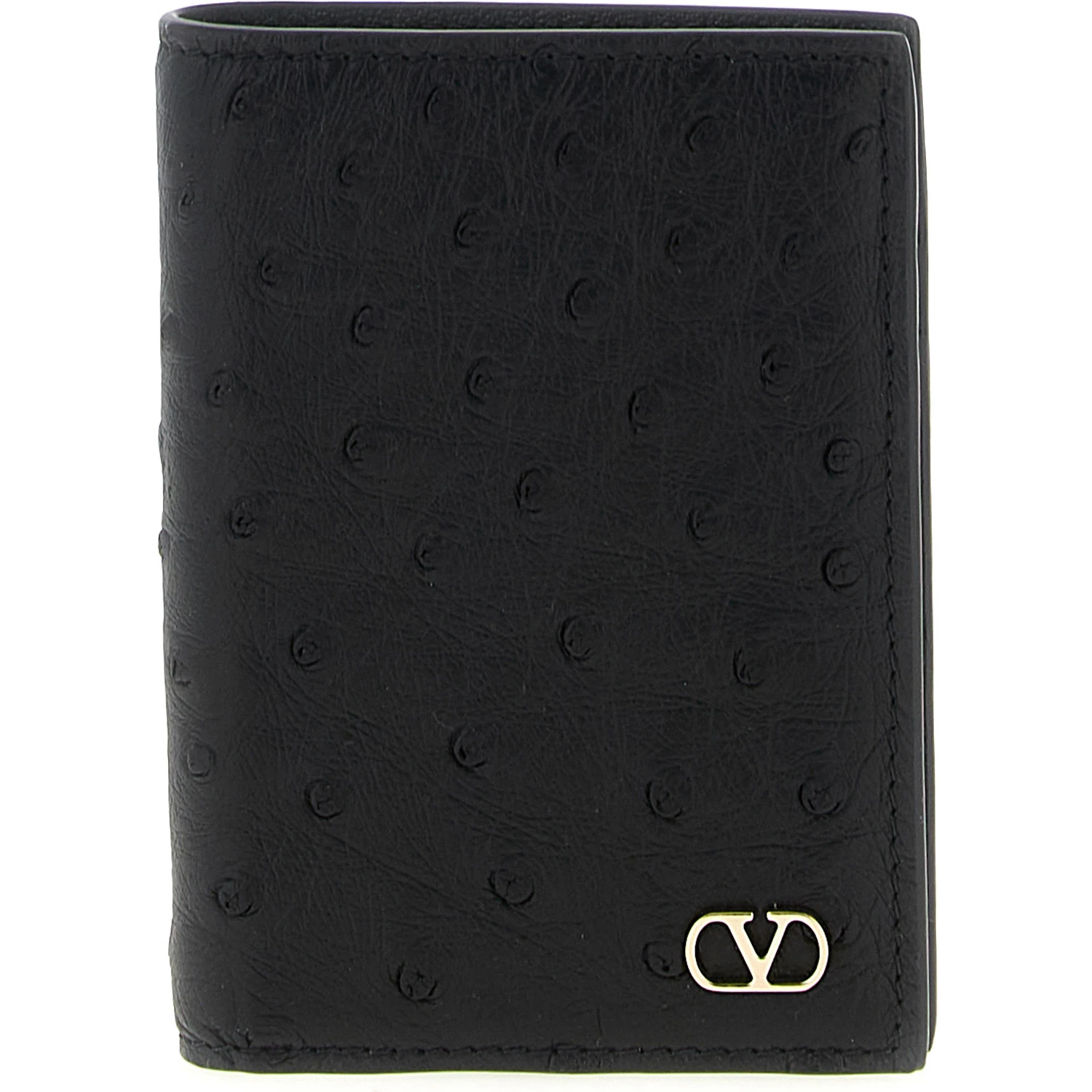 Black Ostrich Skin Cardholder