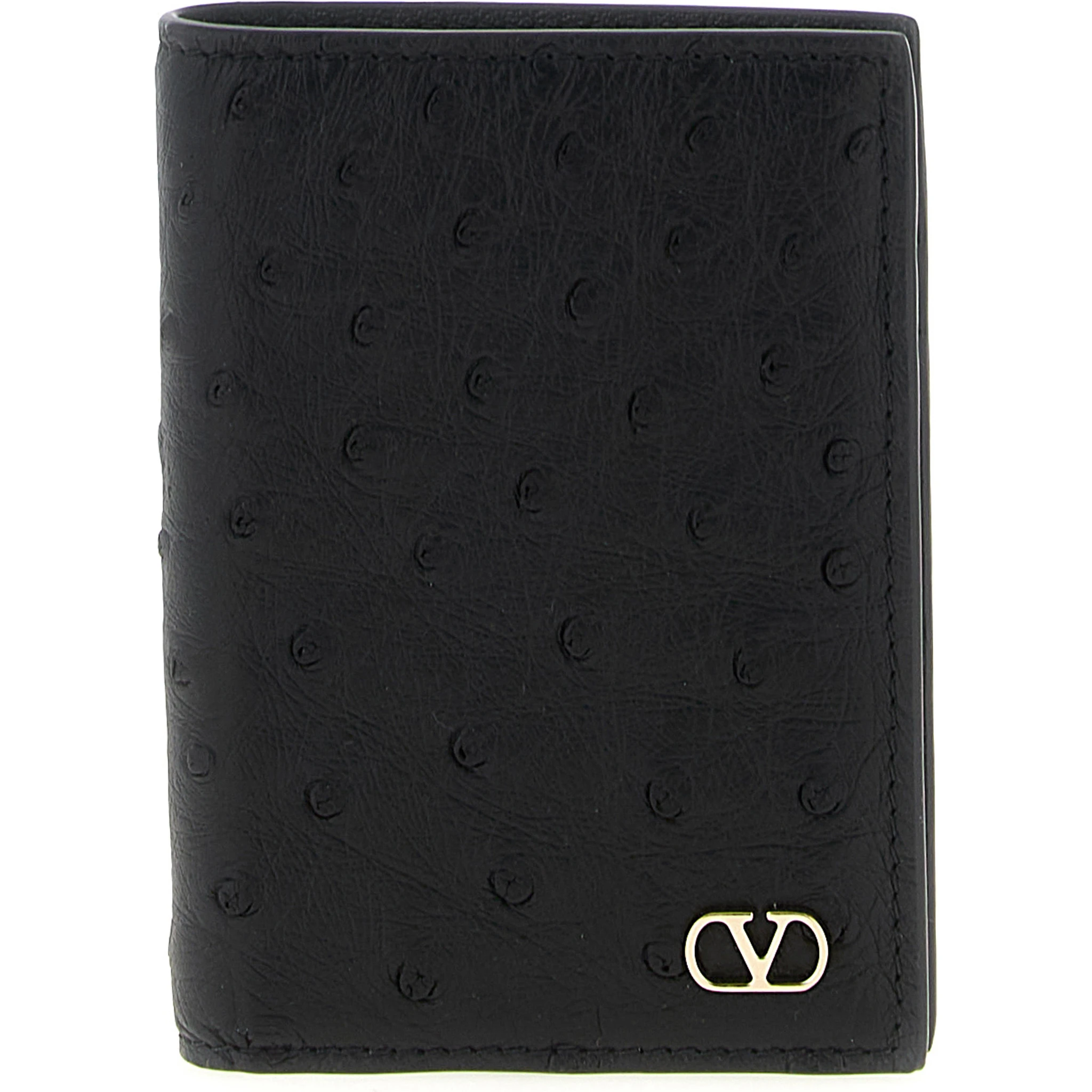 Black Ostrich Skin Cardholder