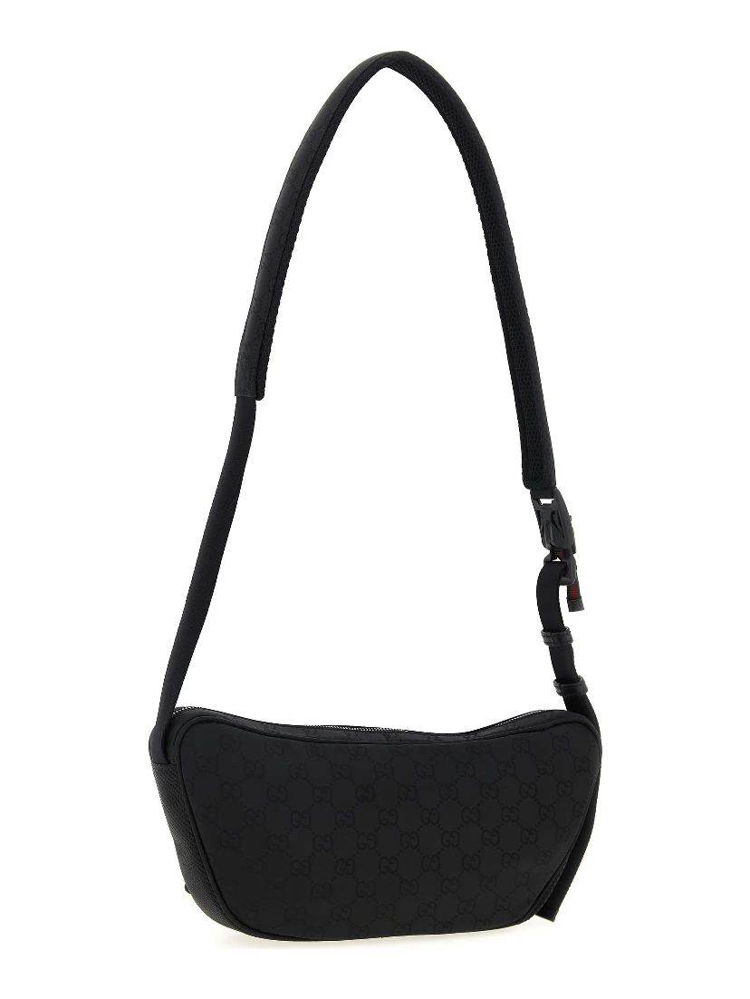 Black Polyester Crossbody Bag