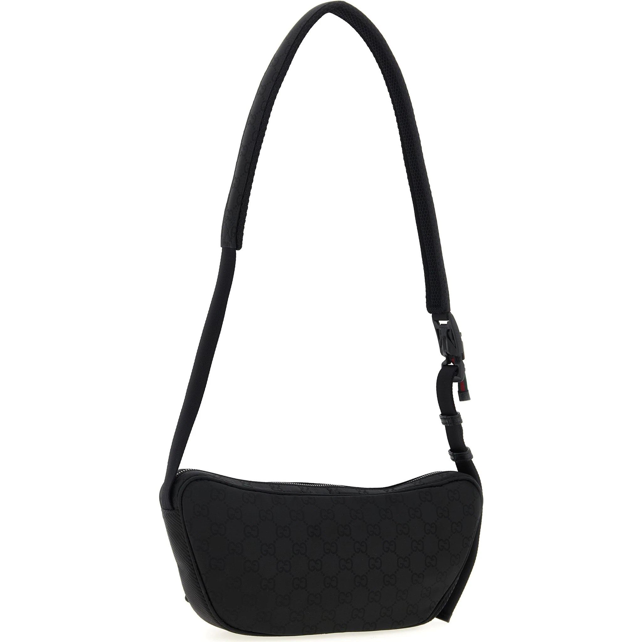 Black Polyester Crossbody Bag
