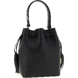 Black Calfskin Shoulder Bag