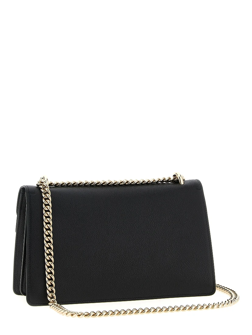 Black Calfskin Shoulder Bag