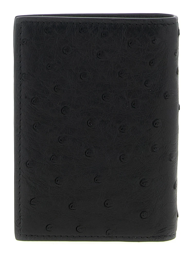 Black Ostrich Skin Cardholder alternative