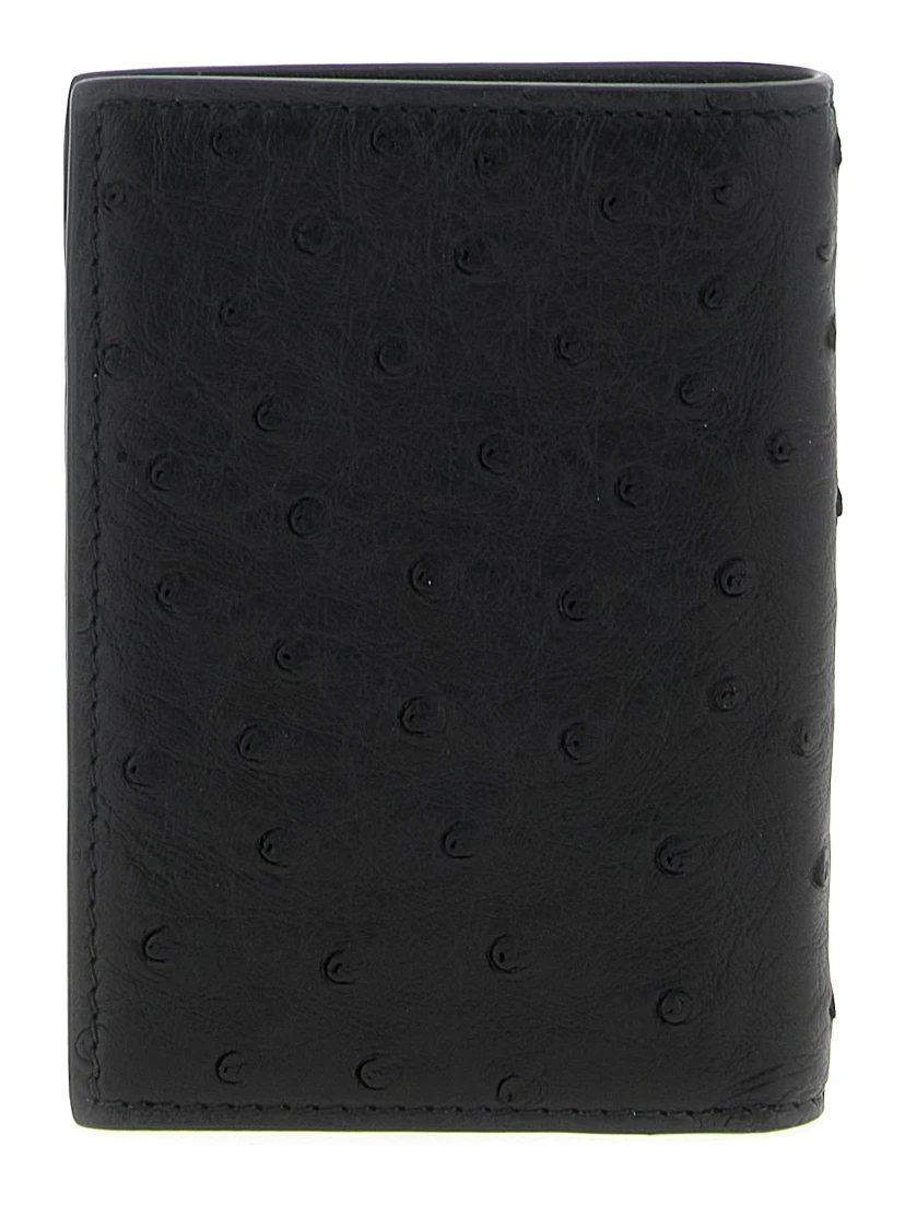 Black Ostrich Skin Cardholder