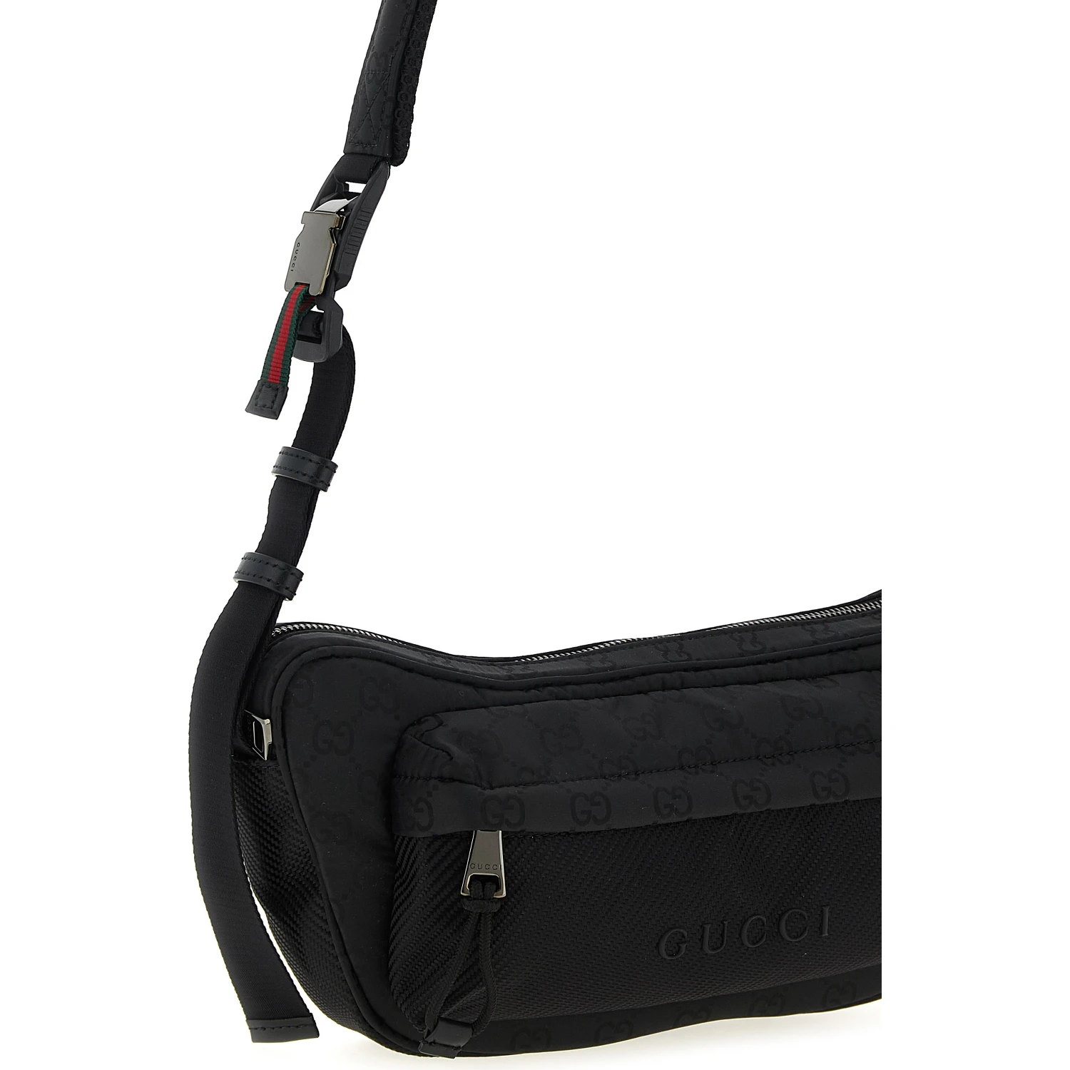 Black Polyester Crossbody Bag