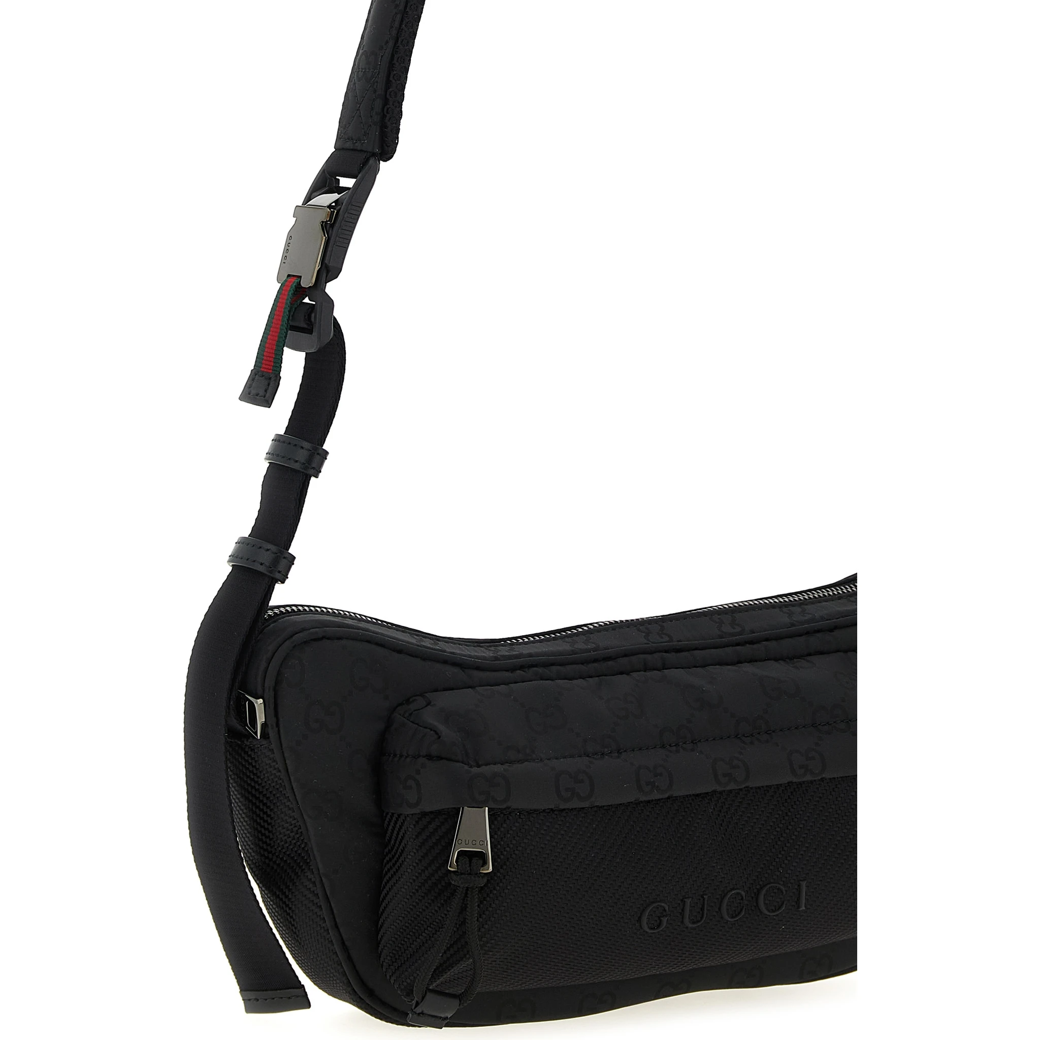 Black Polyester Crossbody Bag