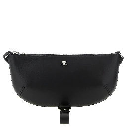 Black Calfskin Shoulder Bag