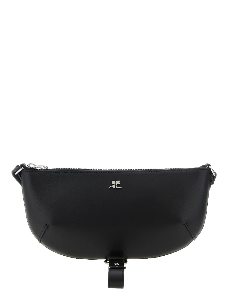 Black Calfskin Shoulder Bag