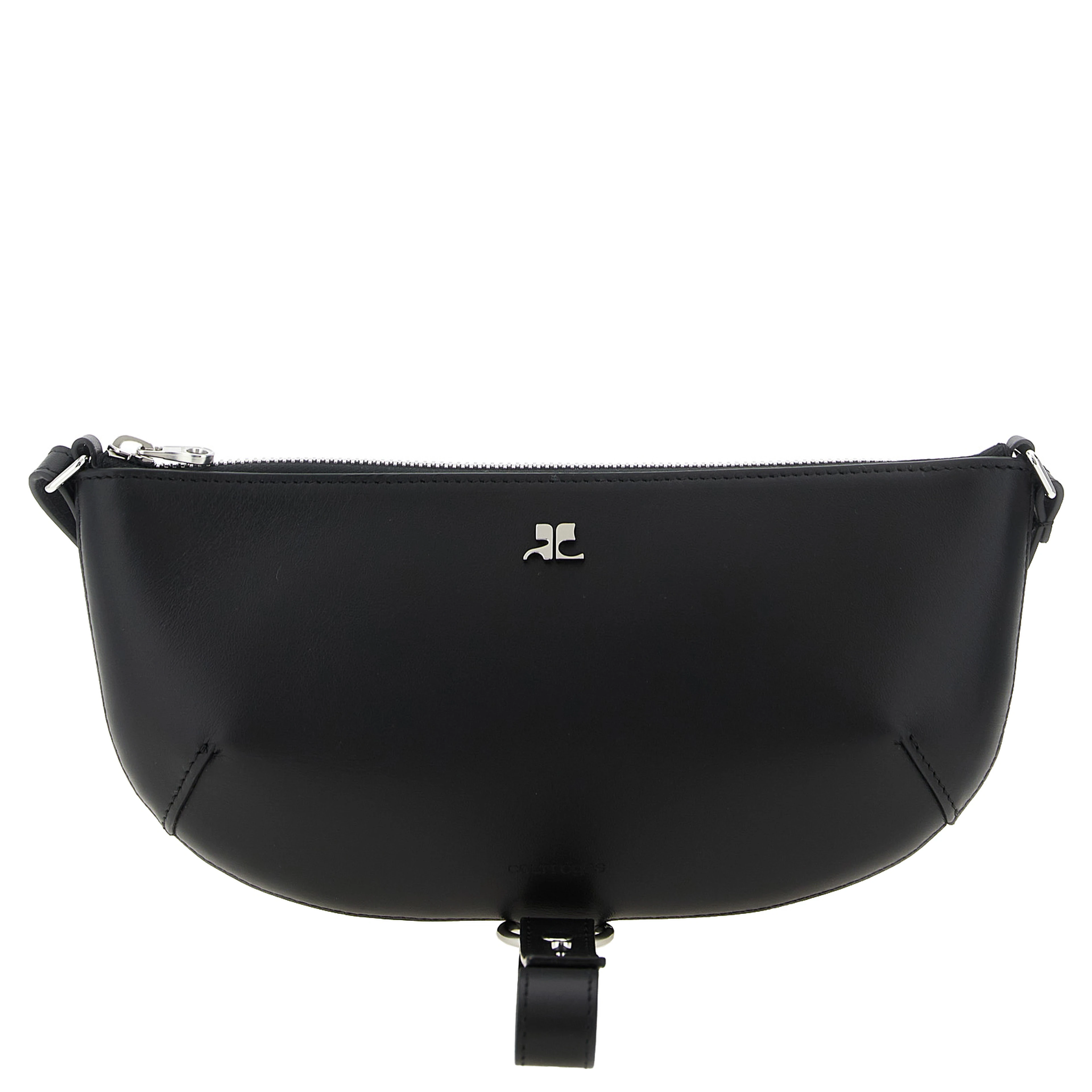 Black Calfskin Shoulder Bag