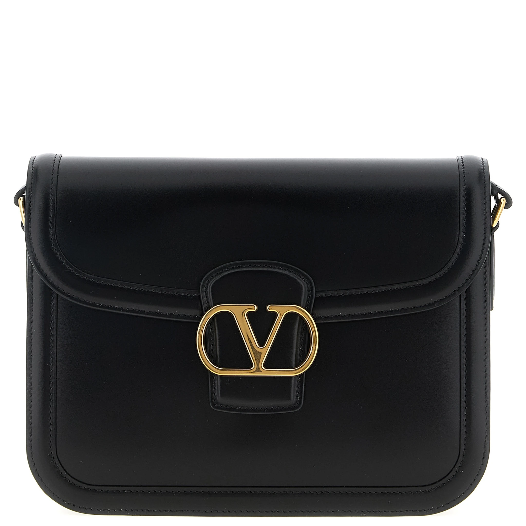 Black Calfskin Shoulder Bag