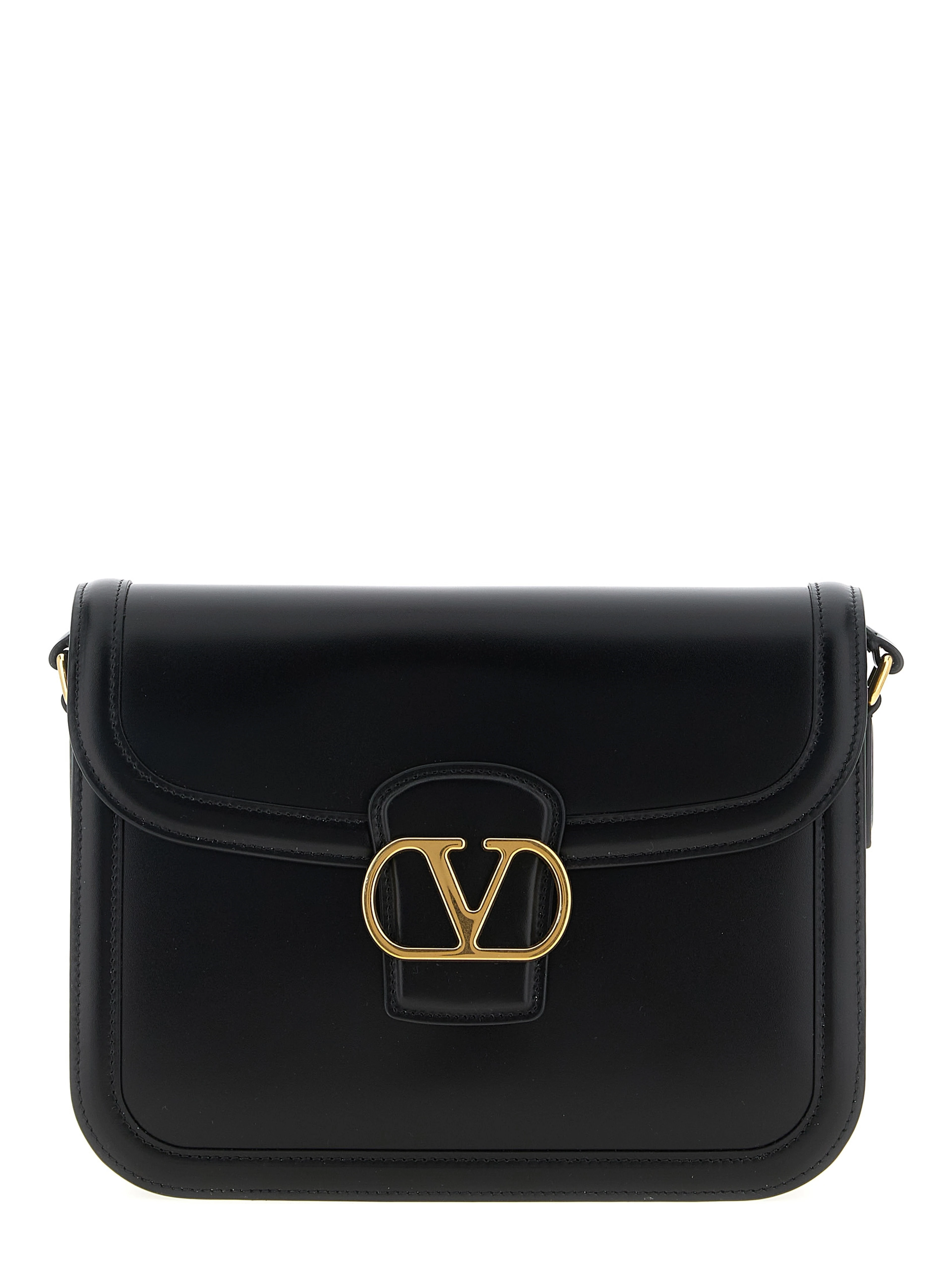 Black Calfskin Shoulder Bag