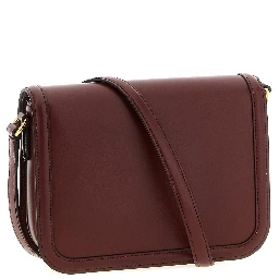 Bordeaux Calfskin Crossbody Bag