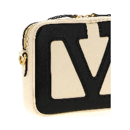 Bicolor Lamb Leather Crossbody Bag