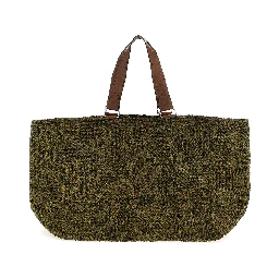 Bicolor Raffia Tote Bag