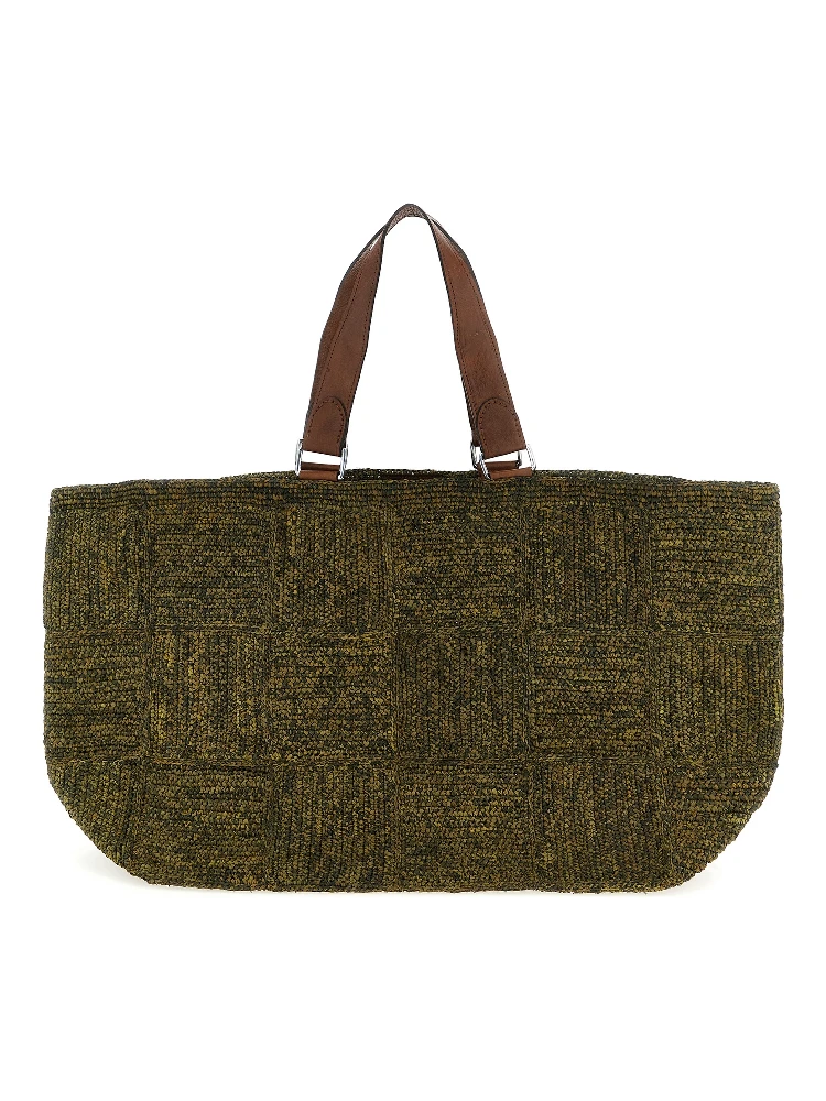 Bicolor Raffia Tote Bag