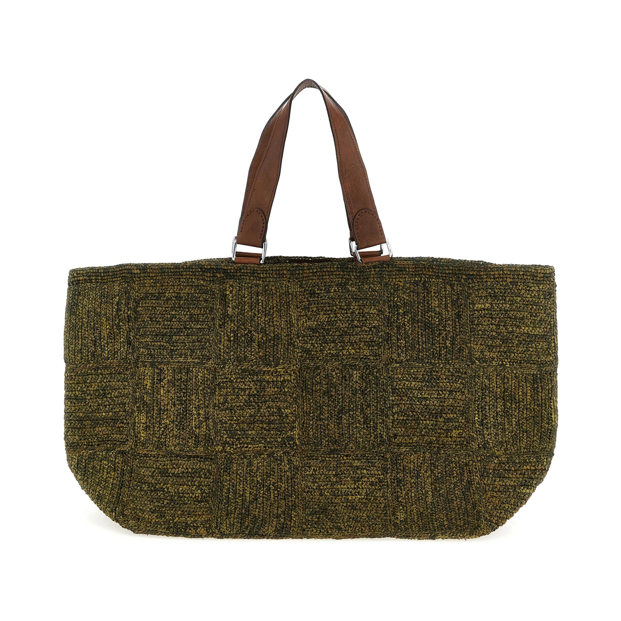 Bicolor Raffia Tote Bag
