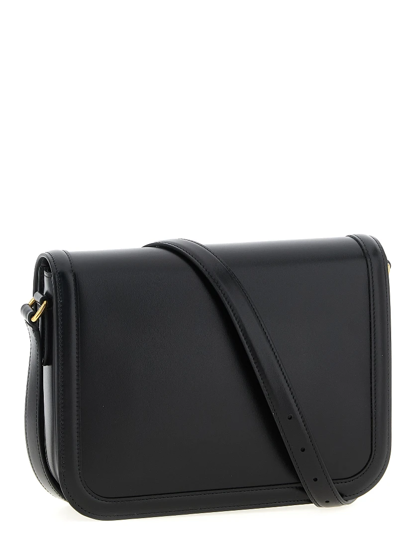 Black Calfskin Shoulder Bag