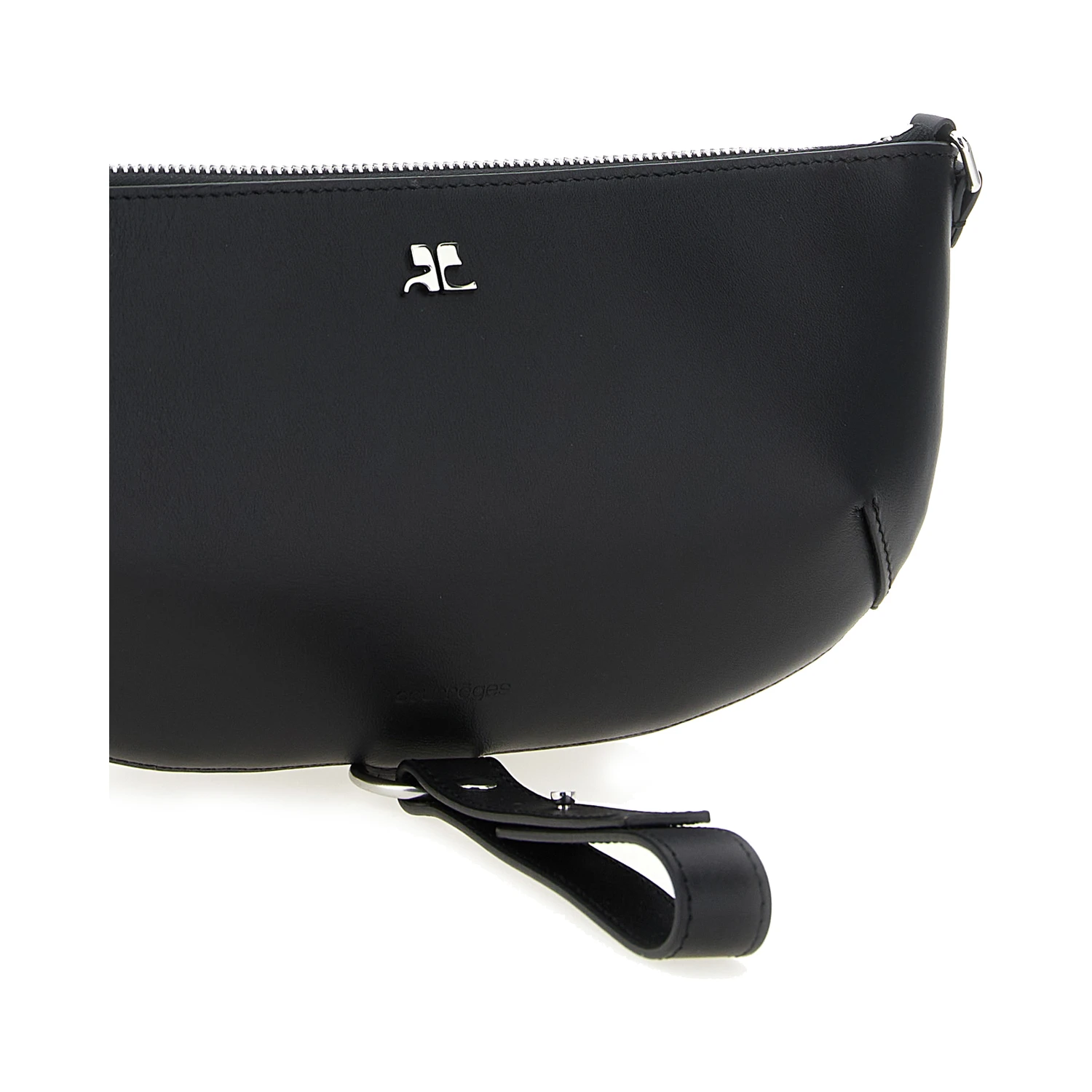 Black Calfskin Shoulder Bag