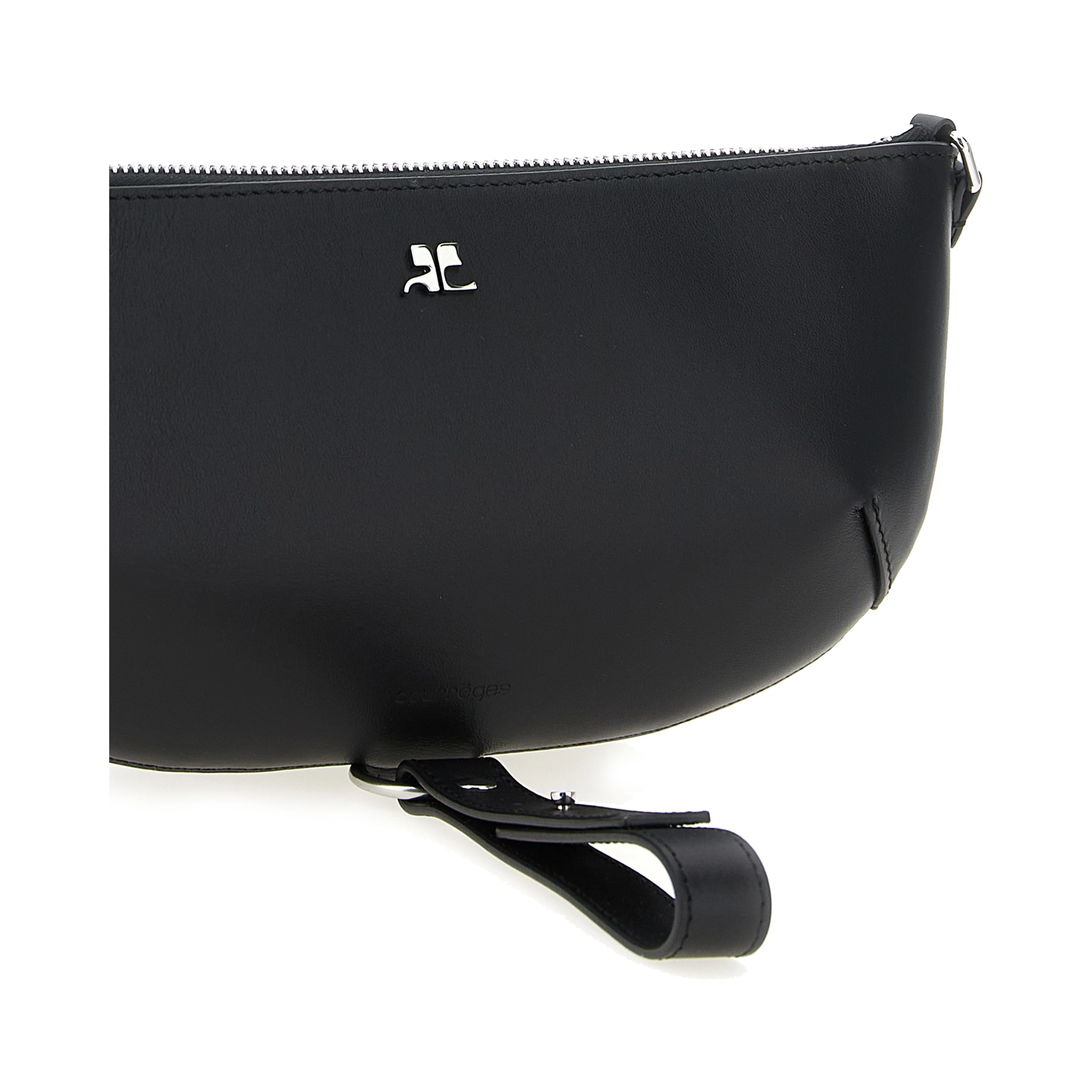 Black Calfskin Shoulder Bag
