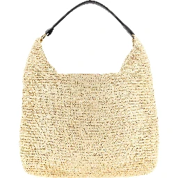 Beige Raffia Shoulder Bag