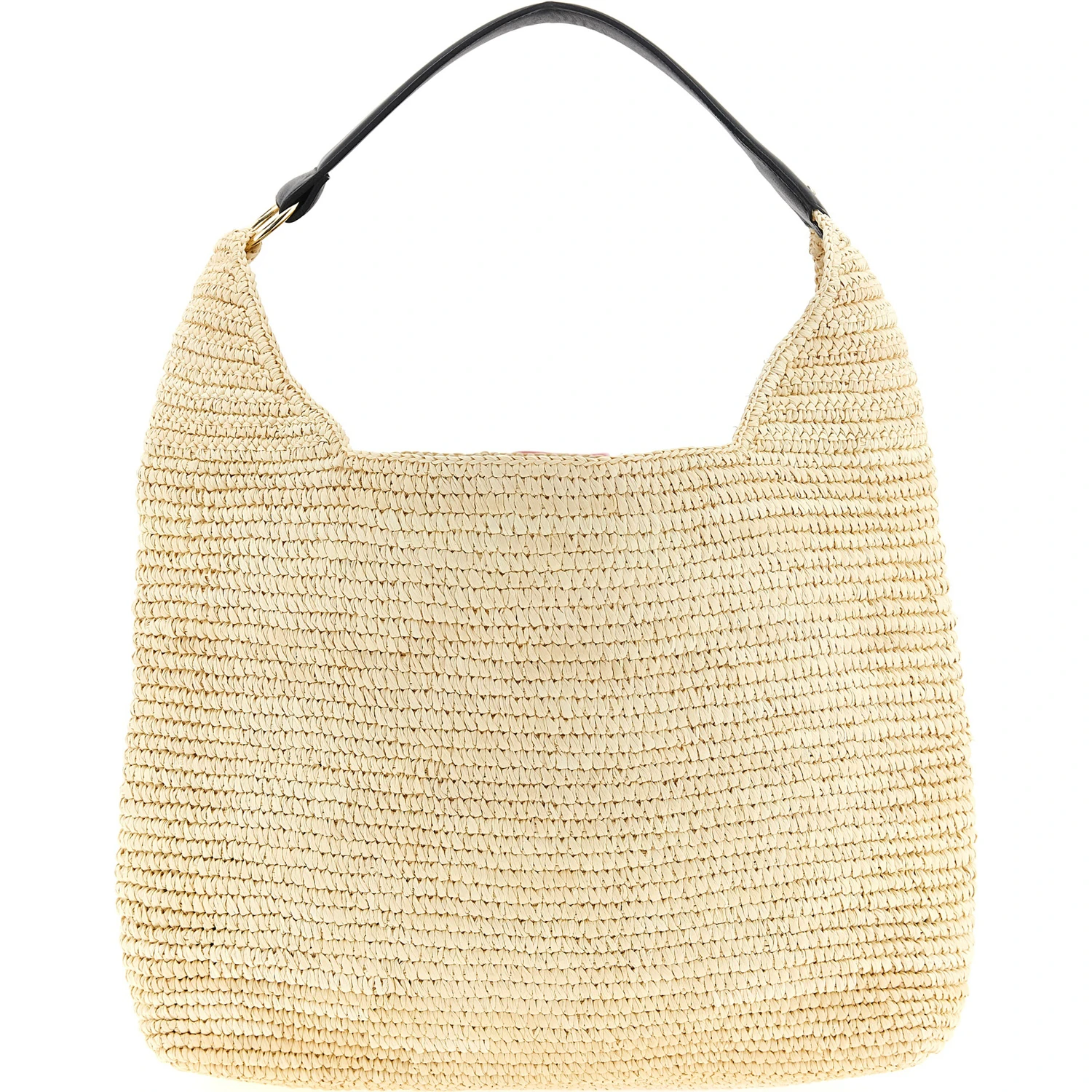 Beige Raffia Shoulder Bag